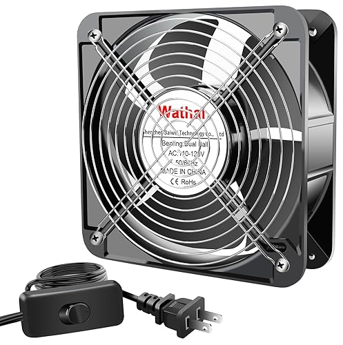 Miniatura 1 de Wathai AC 20060 - Ventilador de refrigeración industrial de alto rendimiento de 7874in x 2362in doble bola de 110 V 120 V