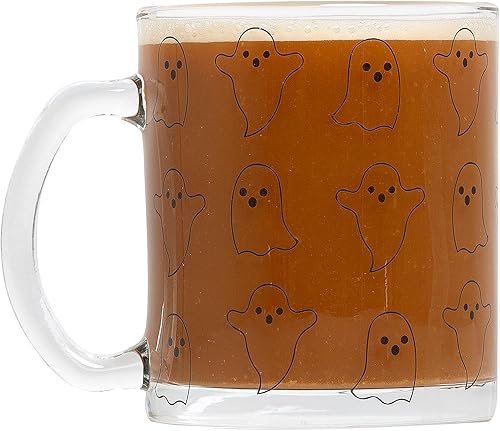 Miniatura 2 de Pearhead Taza de cristal de fantasma, decoración del hogar de Halloween, taza de vidrio para café y té, accesorios de otoño, taza de temporada de 12
