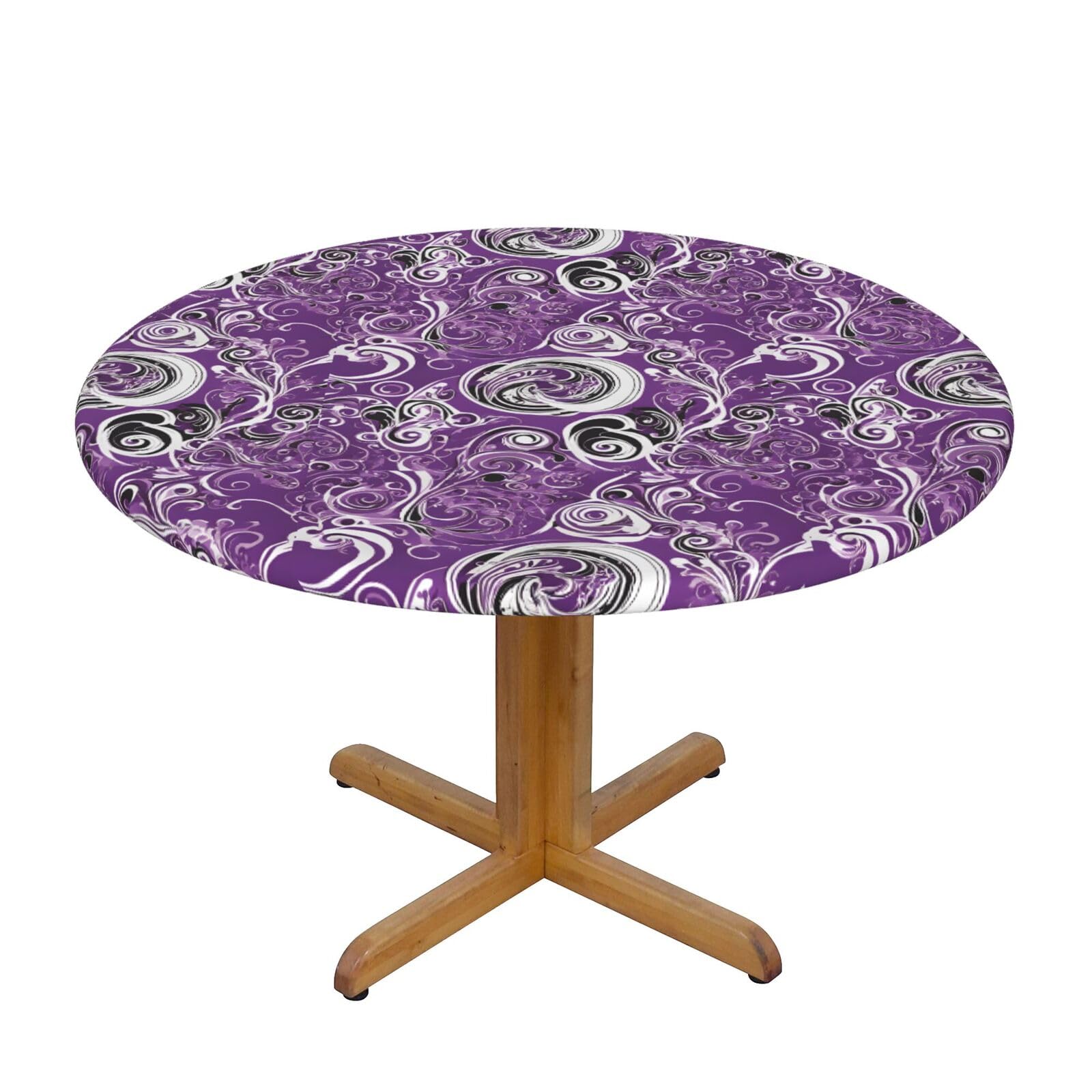 Nappe ronde élastique polyester pour table de jardin et salle à manger