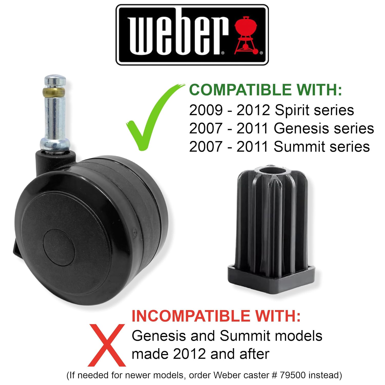 Weber # 70359 Fixed Caster with Insert