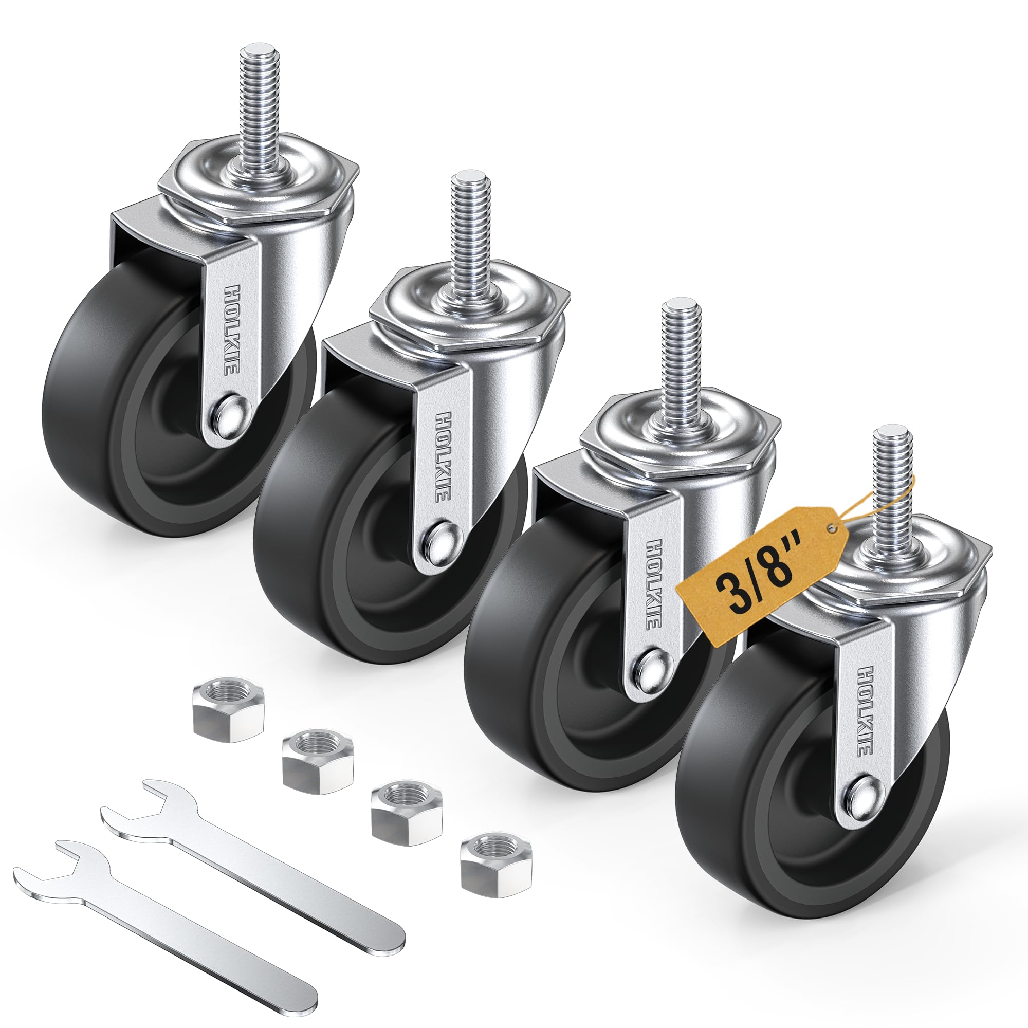 HOLKIE Stem Casters - Heavy Duty & Quiet Rolling -9 HOLKIE Stem Casters - Heavy Duty & Quiet Rolling -9