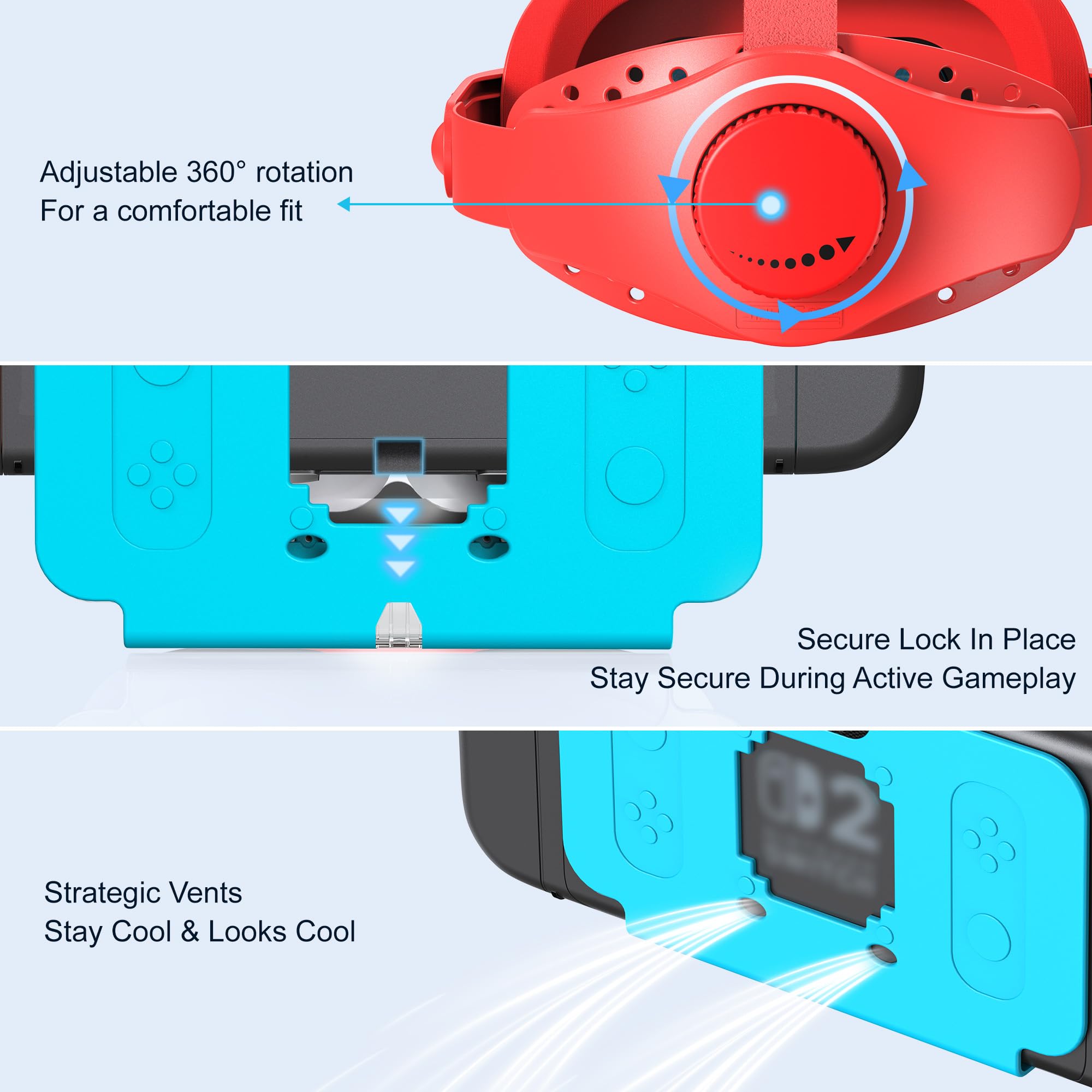 Cuffie VR aggiornate per Switch 2, arancione e blu