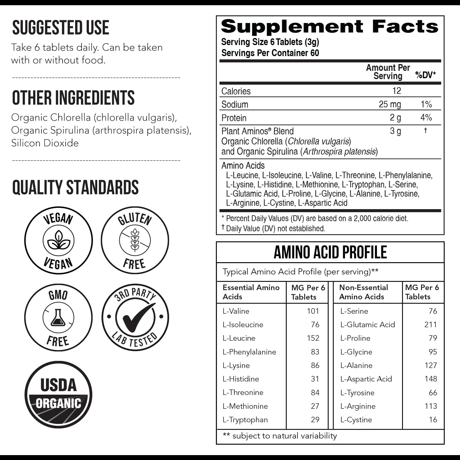 Plant Aminos - Organic Essential Amino Acid Supplement (EAAs) & BCAA — Amazon image 2