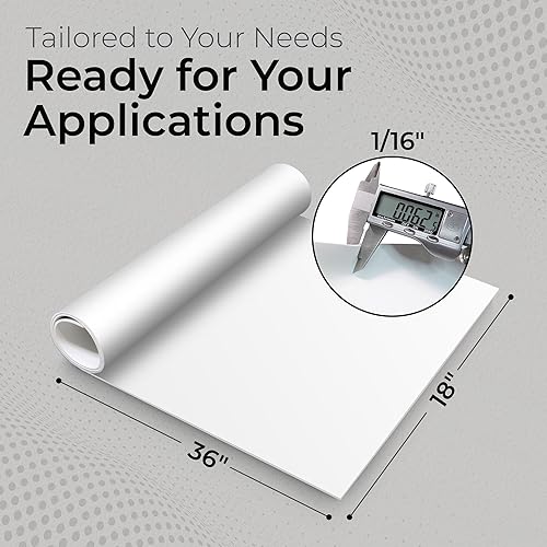 Miniatura 40 de Exactly Rubber Hoja de silicona blanca, grado alimenticio - Durómetro 60A de 1/32 x 18 x 36 pulgadas, fabricada en los Estados Unidos