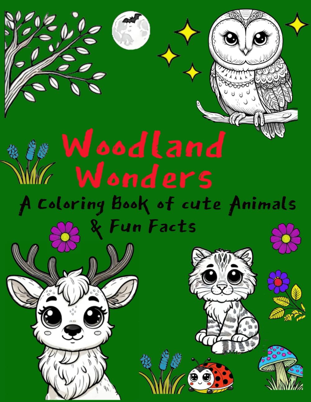 Woodland Wonders: A Coloring Book of Cute Creatures & Fun Facts