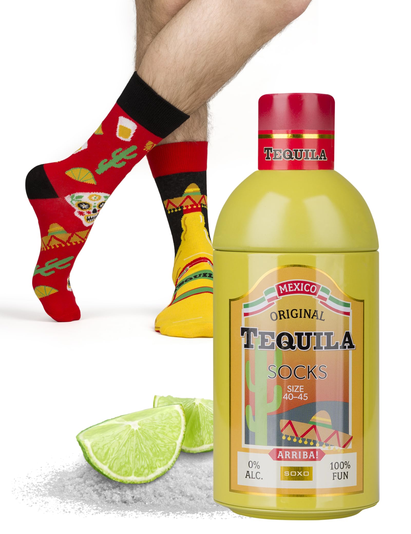 soxo Whisky Socks Men Funny Gifts Mens Cotton Sock Colourful Funky Gift Men's Presents 6.5-10.5 Tequila 1 Pair