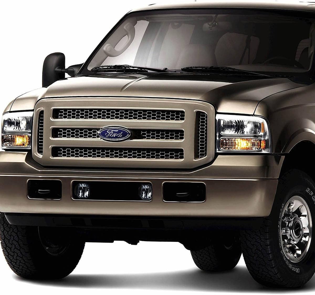 Auto Dynasty Fog Lights Assembly Compatible with 2005-2007 Ford F250 F350 F450 F550 Super Duty Excursion, Fog Lamp Replacement, Driver Passenger Side, Smoked Lens