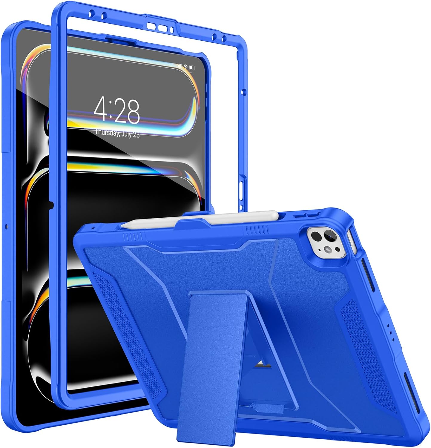 Soke Case for iPad Pro 13 Inch M5/M4 & iPad Air 13 Inch M4/M3/M2(2026/2025/2024), iPad Pro 12.9(2022 2021 2020,6th/5th/4th Gen), Rugged Shockproof Protective Cover - Abyss Blue