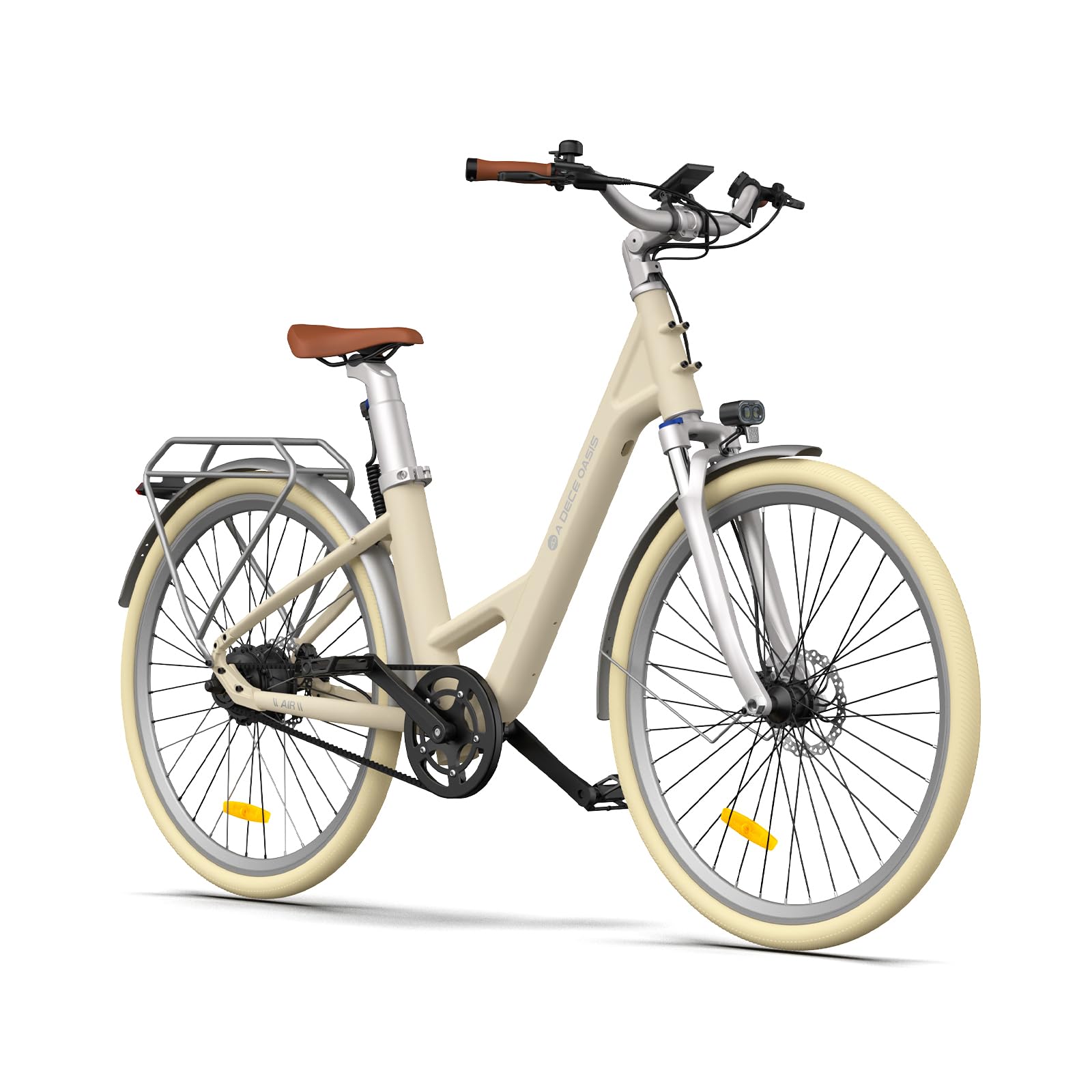 ADO Air28Pro 28" Vélo électrique Urbain, Ebike Adulte, Moteur BAFANG, Entraînement par Courroie, Mode ECO et Mode Sport, LCD, APP, Batterie Amovible au Lithium 36 V 9,6 Ah, Autonomie de 100 km