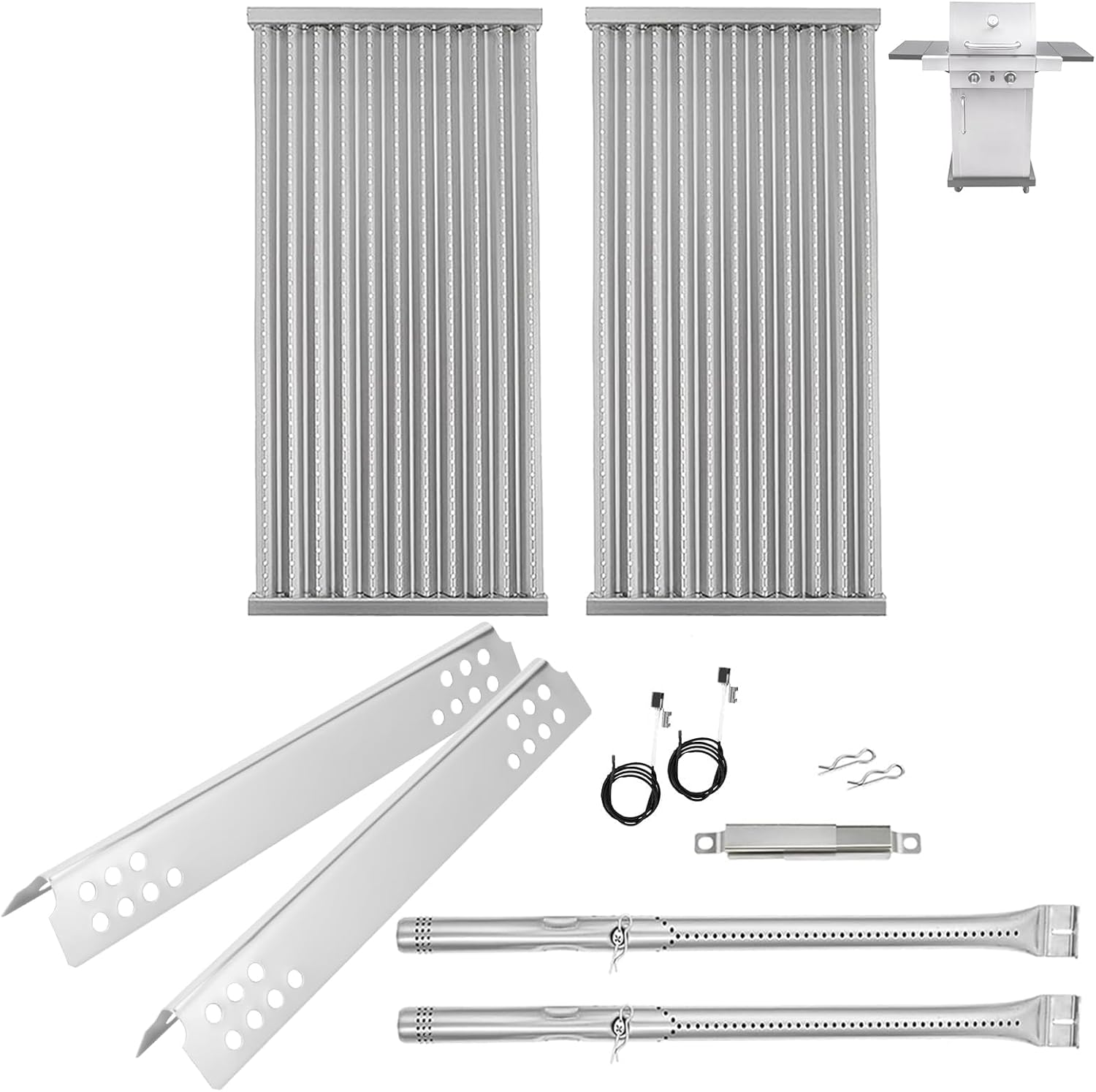 Grill Parts for Charbroil TRU-Infrared 3 Burner 463355220 466242616 466242615 463242515 466242516 G466-2500-W1 Heat Plate Shields and Burner Part for Charbroil Grill Replacement Parts