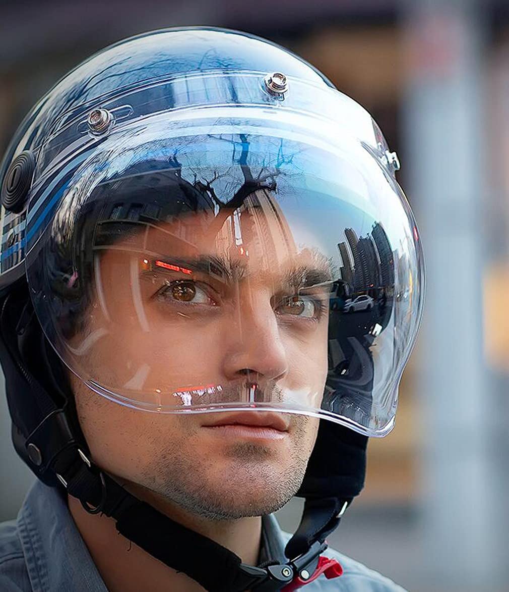Erwachsener Motorradhelm Stilvoller halboffener Helm mit reflektierendem Visier Motorradhelm Impack Restance Belüftungshelm zum Schutz der Verkehrssicherheit des Benutzers