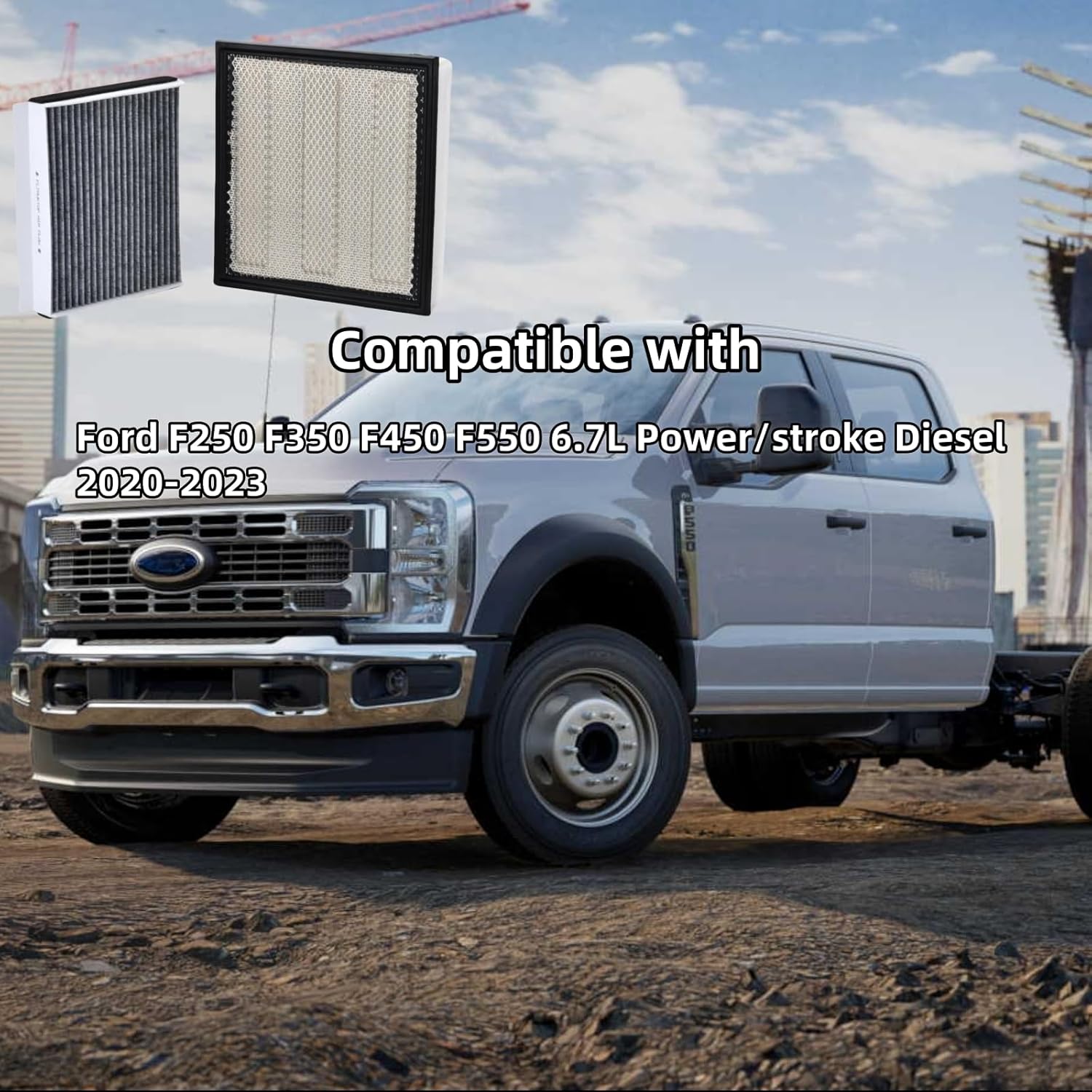 FP79 FA2031 Engine Air Filter and Cabin Air Filter fits for 2020-2023 Ford F250 F350 F450 F550 6.7L Power/stroke Diesel Replace FA2031 LC3Z-9601B WA10905 FL3Z-19N619-A JL7Z-19N619A