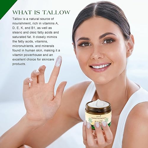 Miniatura 6 de Bálsamo de sebo batido hecho a mano para el cuidado de la piel - Bálsamo de ternera alimentado con pasto natural para todo uso, crema hidratante