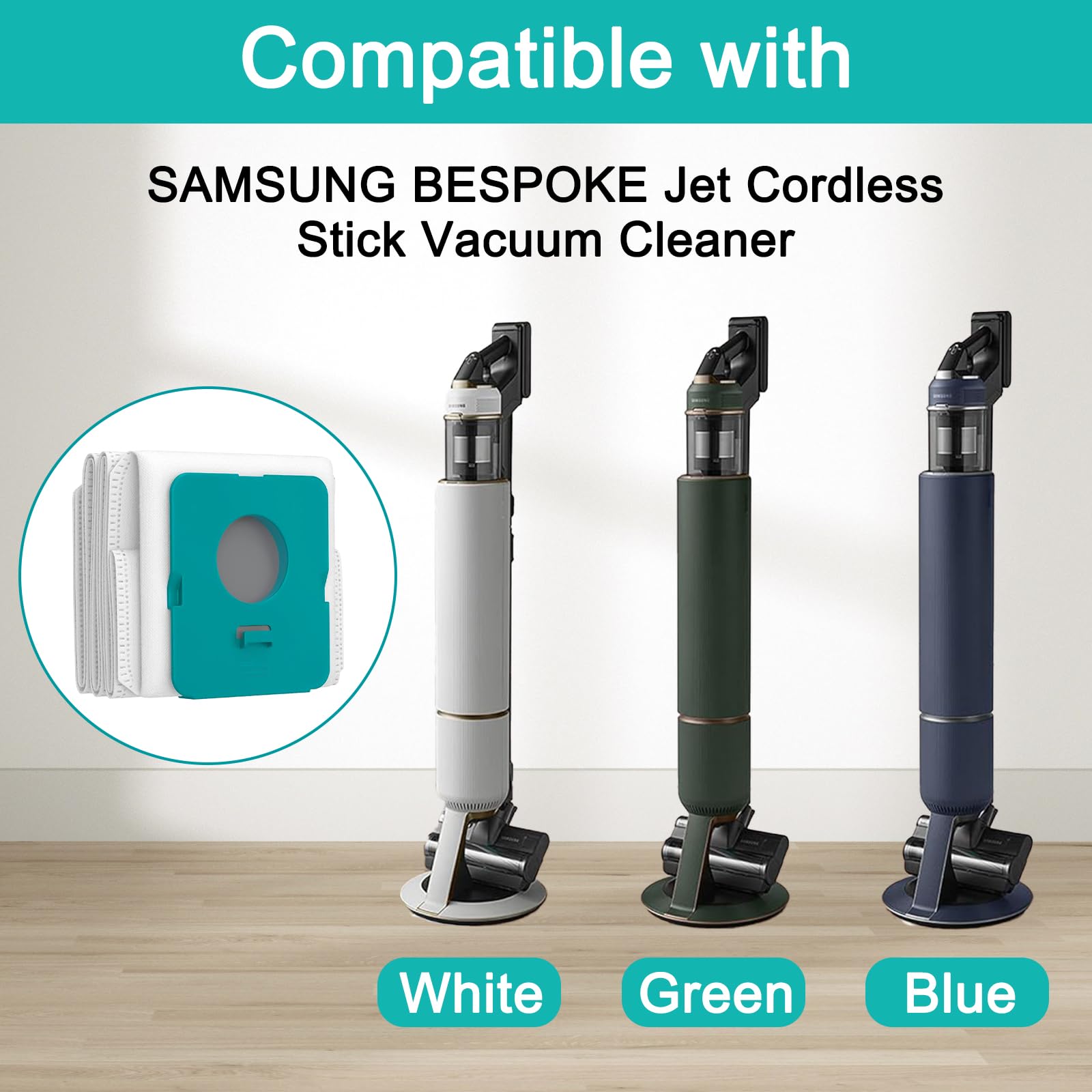 Stofzuigerzakken voor Samsung Bespoke Jet VCA-ADB95, stoffilterzak voor Samsung Bespoke Jet-Clean, stofzuigerzakken, reserveonderdelen, Cordless Rod Vacuum Cleaner Accessoires