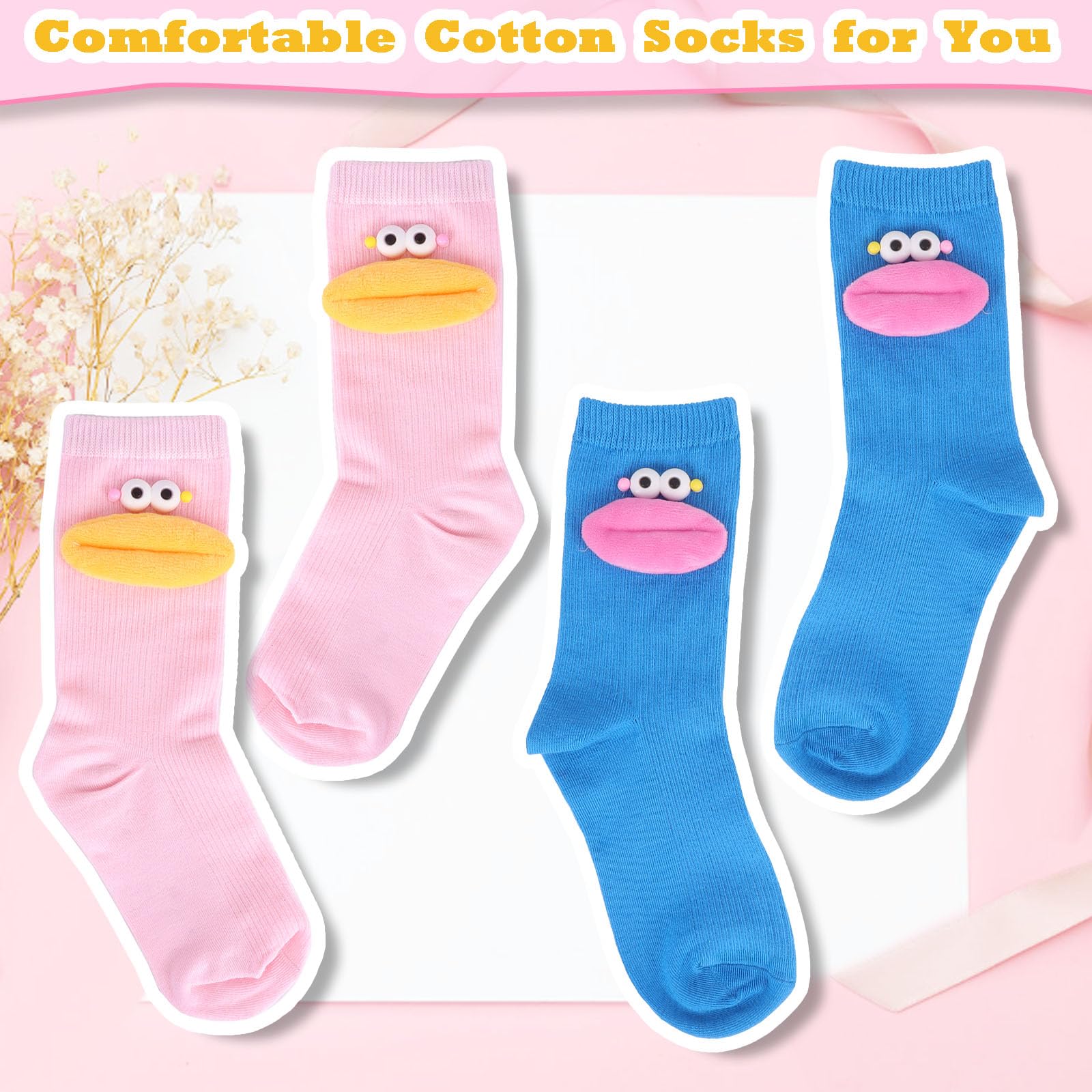 Divertidos calcetines locos, 2 pares de calcetines novedosos para niños y niñas, bonitos calcetines de dibujos animados para Navidad, regalos de broma