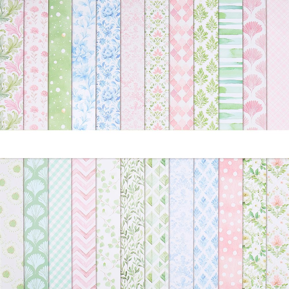 GORGECRAFT Lot de 24 feuilles de papier de scrapbooking à motif bohème vintage pour scrapbooking, journal, loisirs créatifs, planificateur, fabrication de cartes, photos