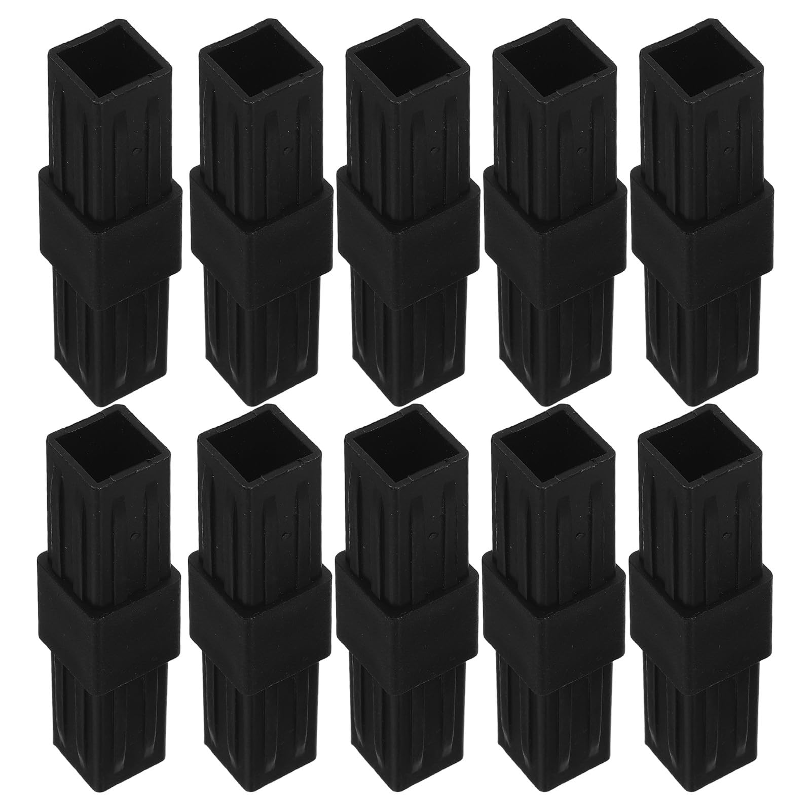 10 connettori di prolunga per tubi quadrati | Connettore dritto in plastica a 2 vie per tubi da 20x20 mm | Giunto resistente per staffe di condizionatori e telai strutturali