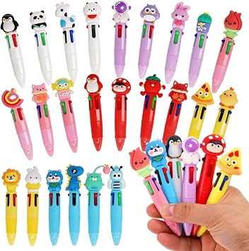 Mini Multicolor Pens in One 4-in-1 Fun Pens for Kids Cute Pen Bulk Prize Gifts for Back to School Supplies Kawaii Cool Ballpoint Pen for Birthdays Classroom Gift Cute, 24