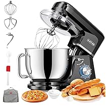 CHeflee Impastatrice Planetaria 2000W Impastatrice Professionale 8 L Ciotola in Acciaio inox,6 Velocità,Ad Coperchio Antipolvere con,Sbattitore,Frusta,Gancio per Impastare Multifunzione Mixer