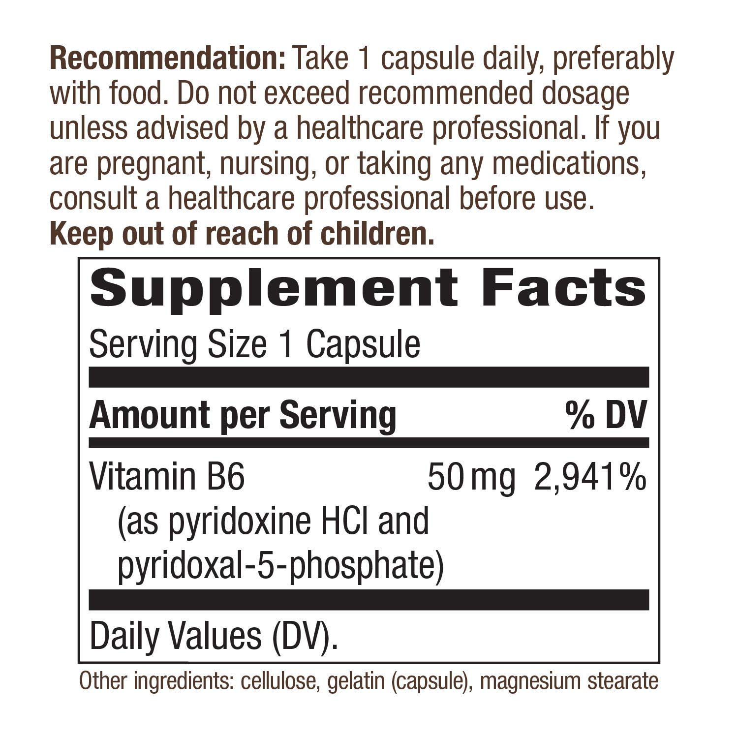 Nature's Blend Vitamin B6 50 mg Tablets 2 ct, 100 Pack of