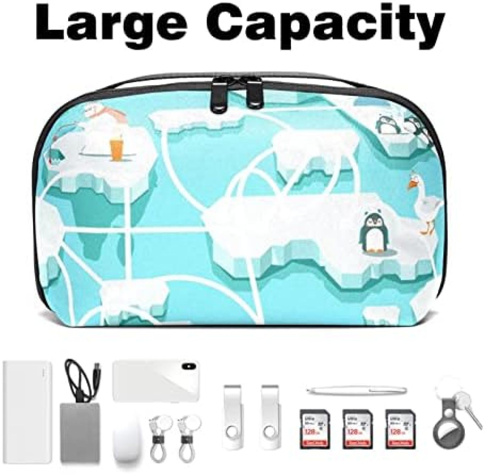 Przenośny Elektroniczny Organizer Torby-kieszonki Różowe Kółko Torba Podróżna Do Przechowywania Kabli Na Dyski Twarde, USB, Kartę SD, Ładowarkę, Power Bank, Słuchawki,Kolor4,bonny369