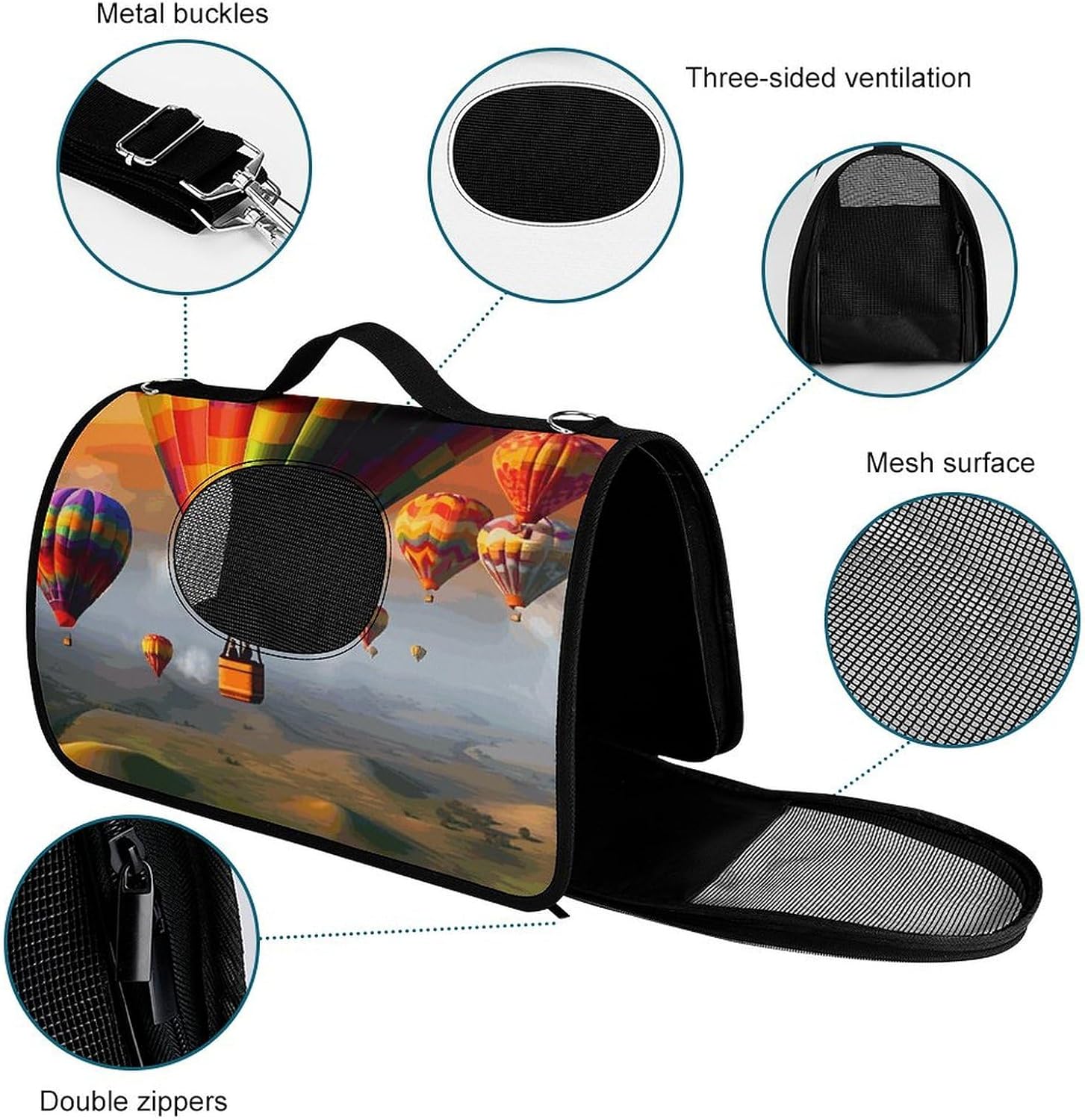 Pet Handbags, Hot Air Balloons Printed Pet Handbags,folding Pet Bags,new Pet Handbags,universal Pet Handbags, 45X26X23.5cm