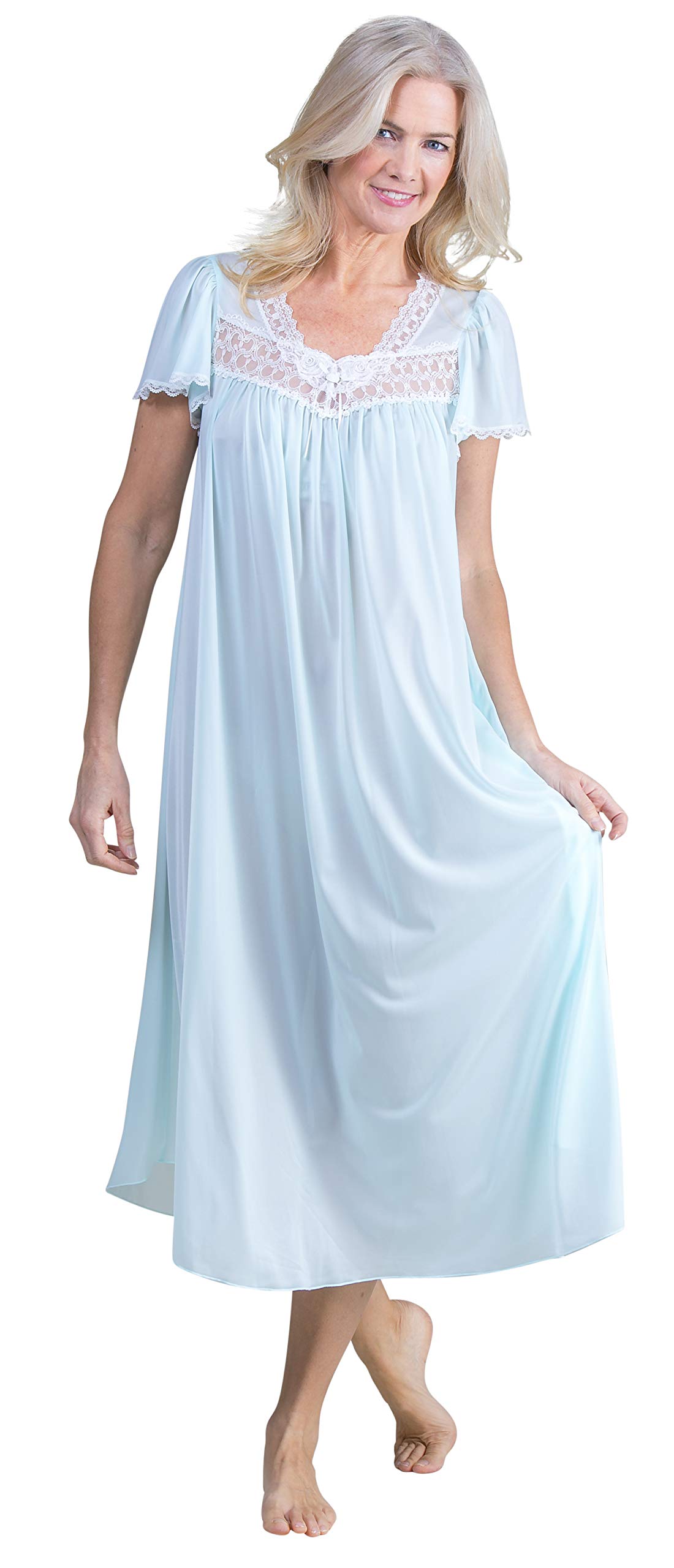 Buy Miss Elaine Silk Essence Nightgown Long Silky & Sheer Tricot Gown