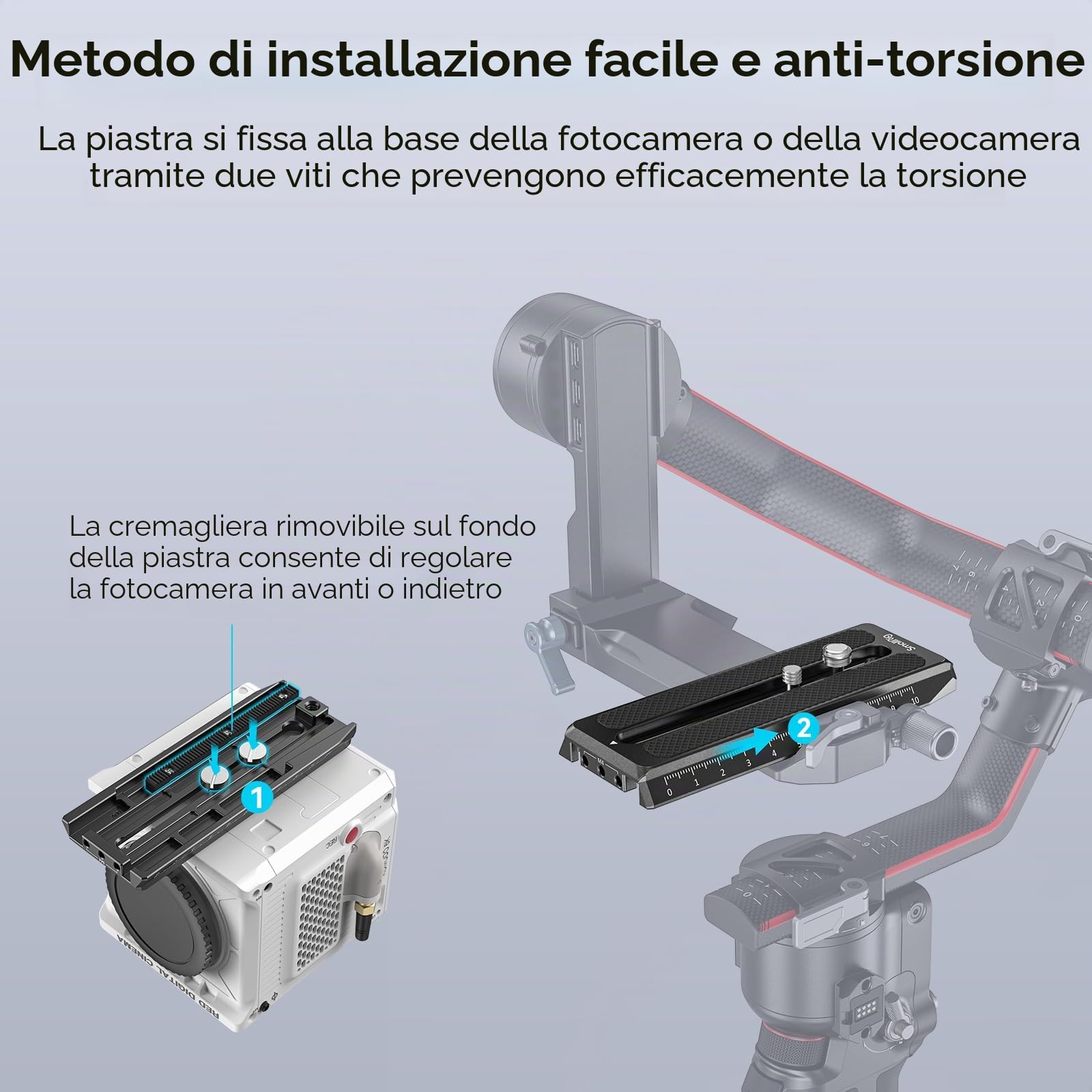 SMALLRIG Piastra QR Stile MFT per DJI RS/Ronin-S-3158B