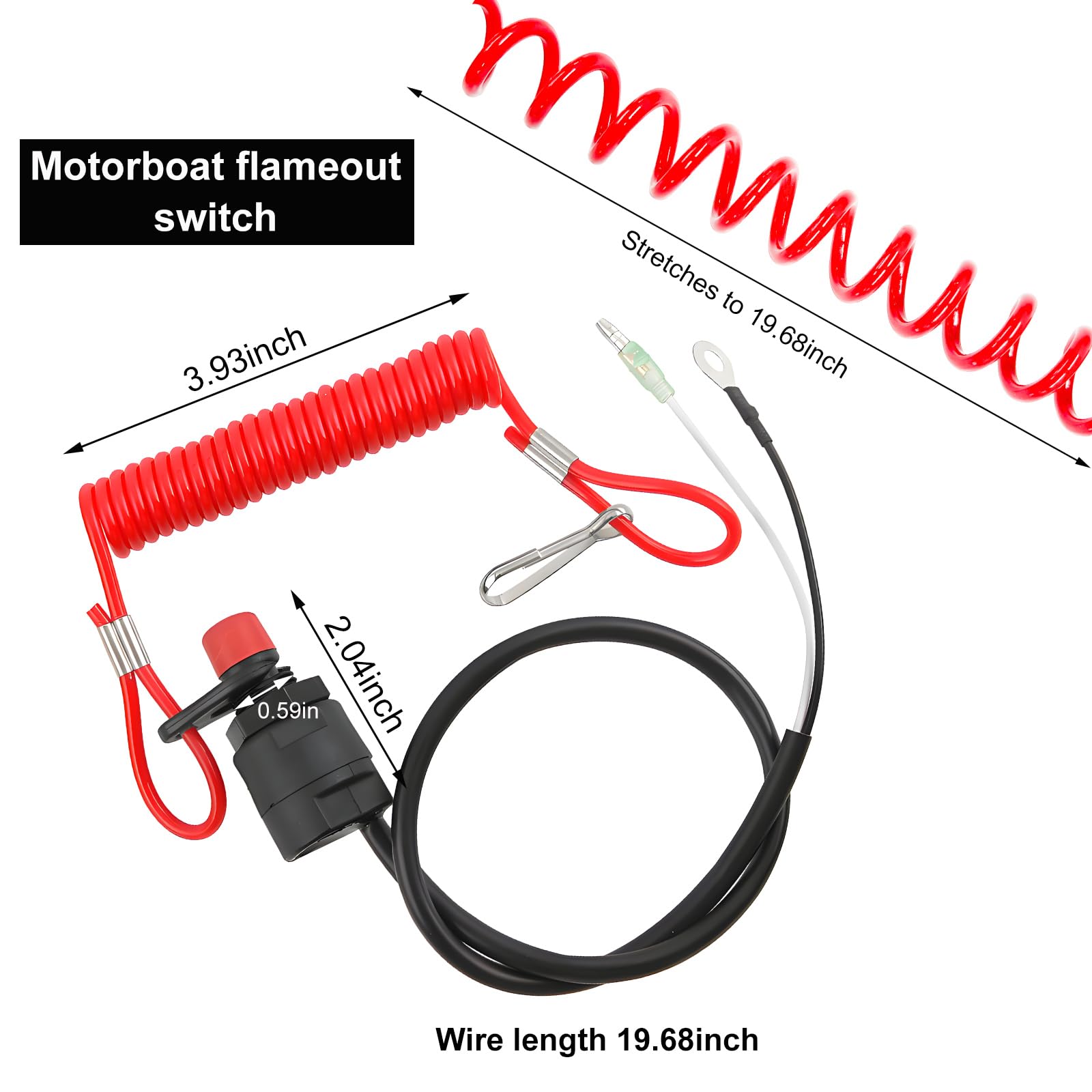 Marine Outboard Engine Motor Kill Urgent Stop Switch Safety Tether Lanyard  Rope | UK