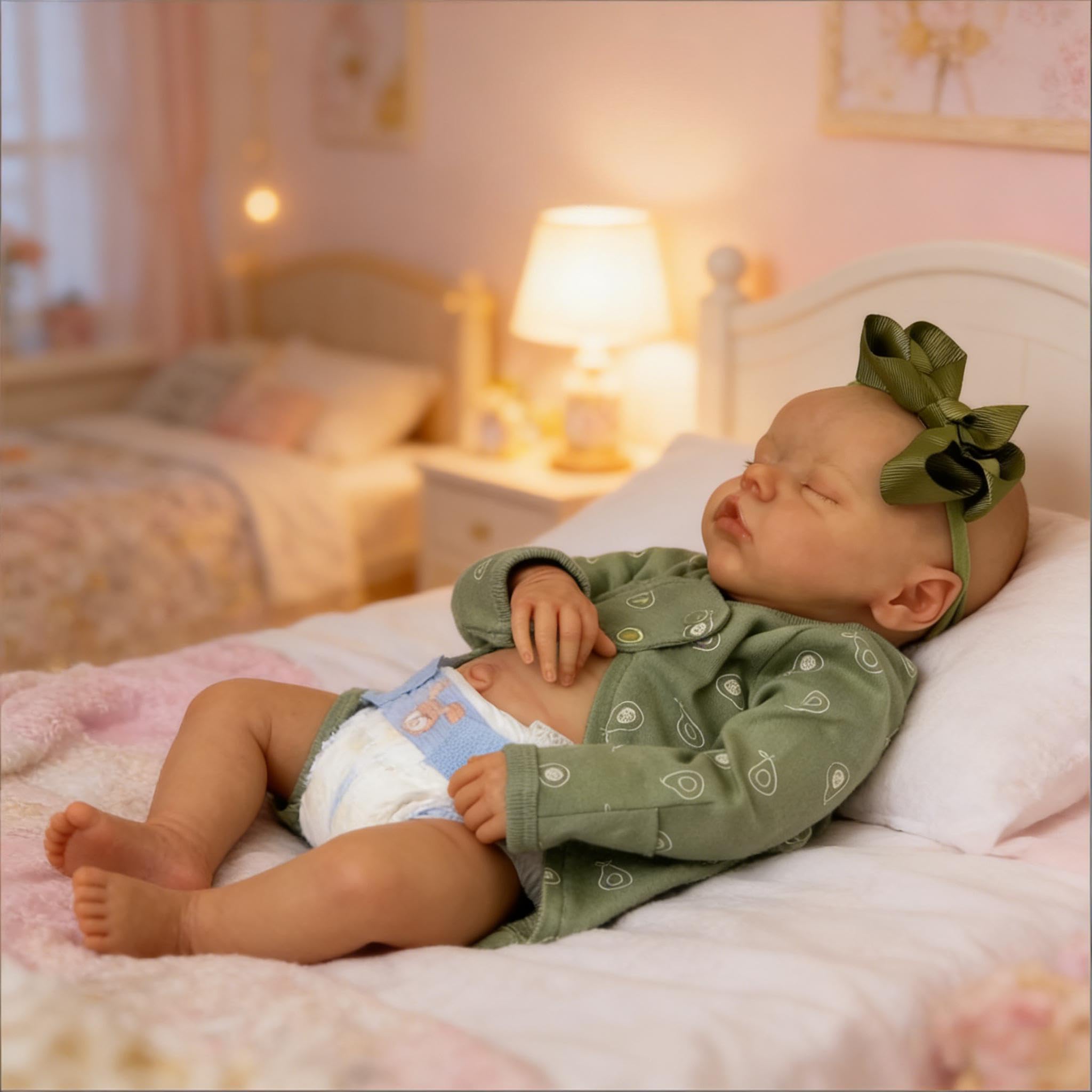 Reborn Baby Dolls silikonowe całe ciało, winylowe, 45 cm, realistyczne, śpiąca dziewczyna, prawdziwa lalka niemowlęca, realistyczna lalka noworodka, z akcesoriami do zabawek
