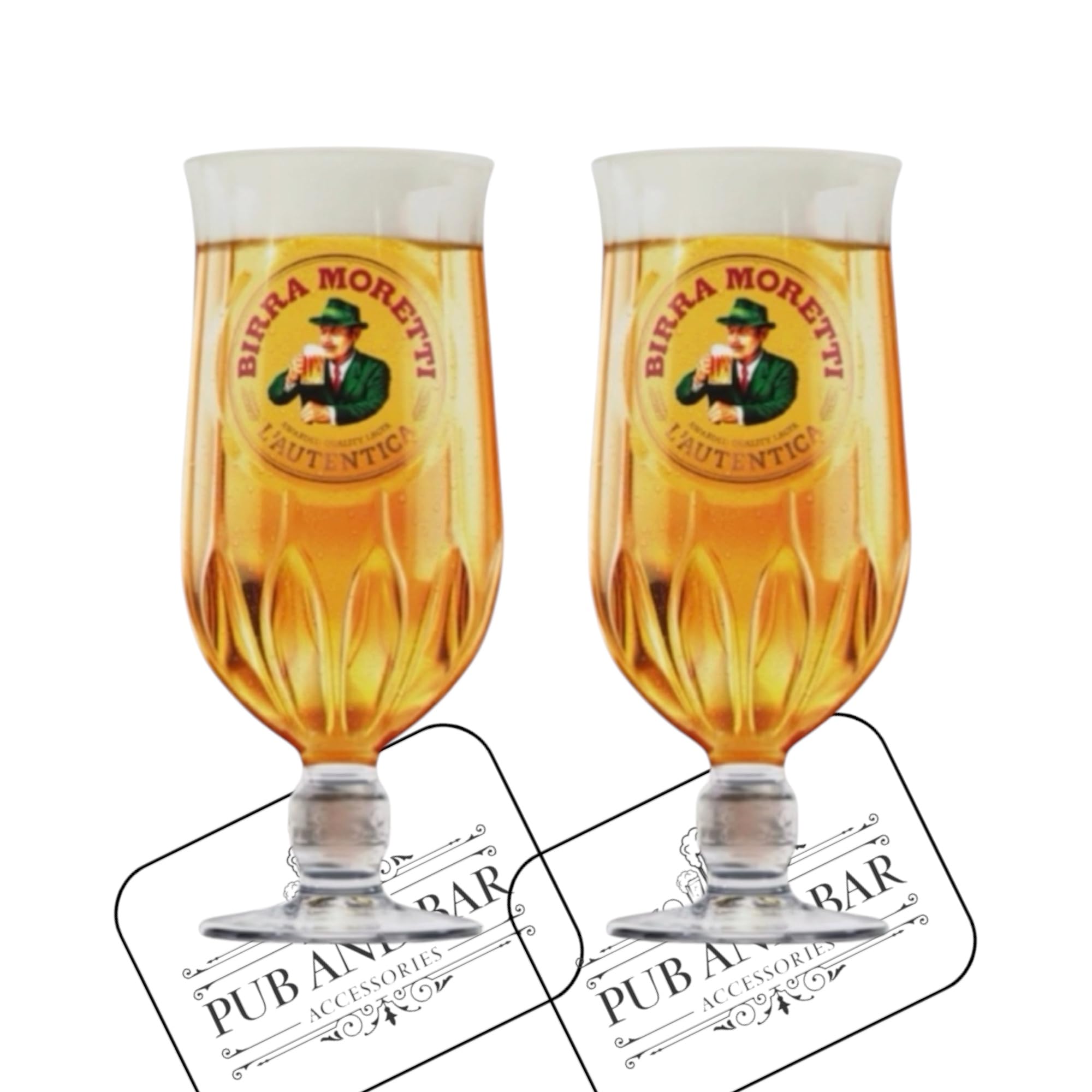 Laurie's Pub and Bar Accessories Birra Moretti NewStyle 2025 Lot de 2 verres à bière