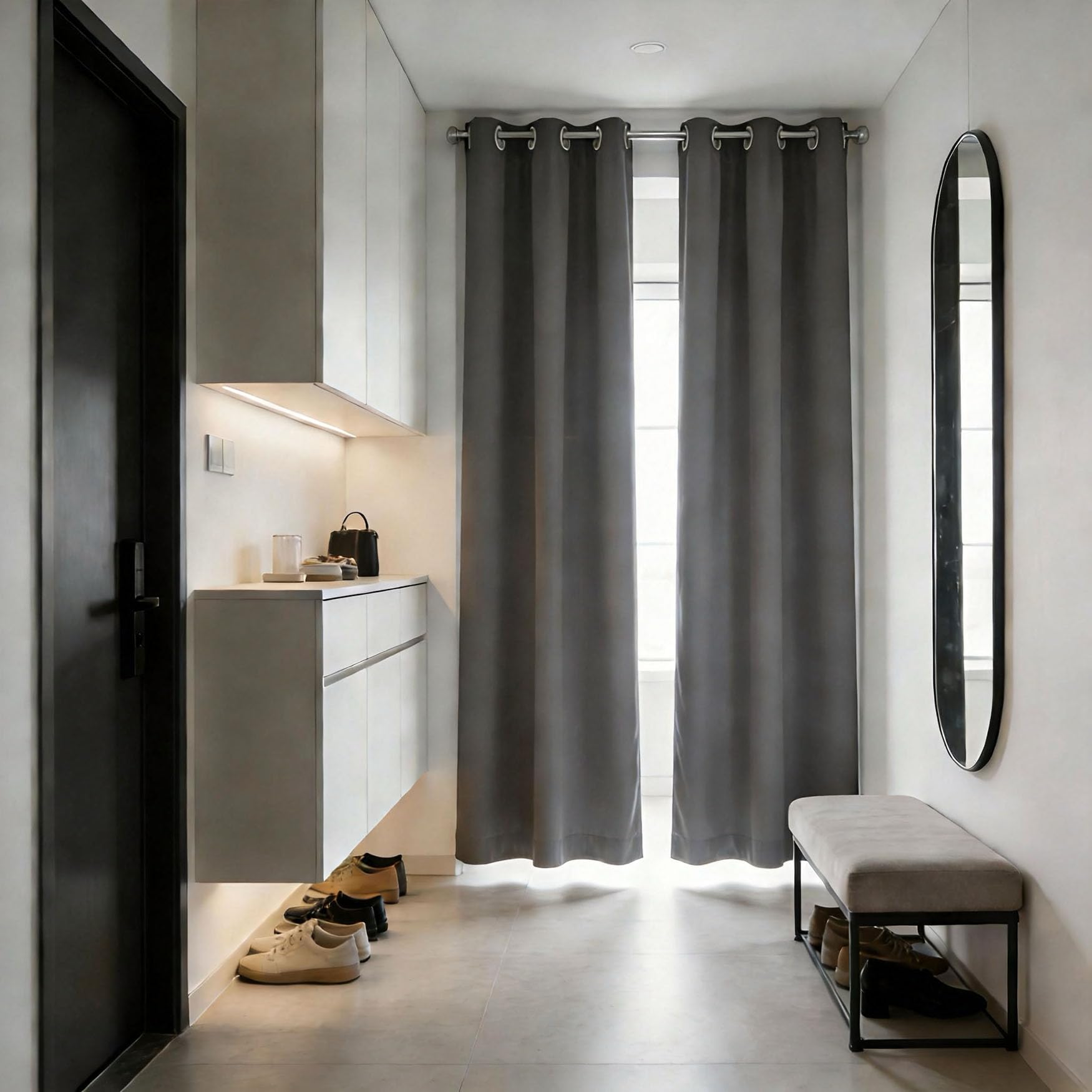 Rideau occultant anti chaleur et bruit pour isoler un salon moderne