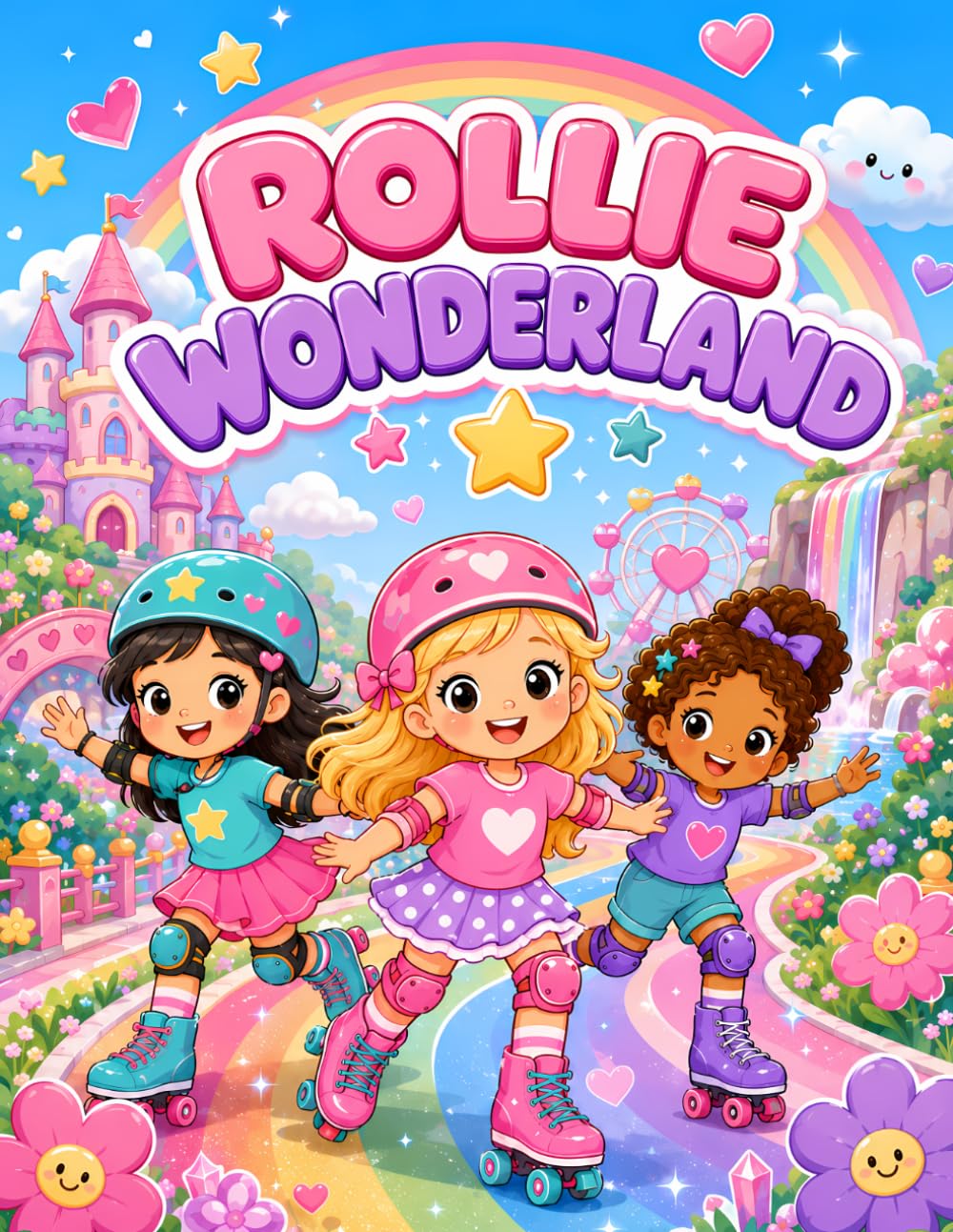 Rollie Wonderland: A Magical Roller Skating Coloring Book for Kids with Cute Girls, Rainbows, Stars, Sweet Parks, and Fun Fantasy Scenes