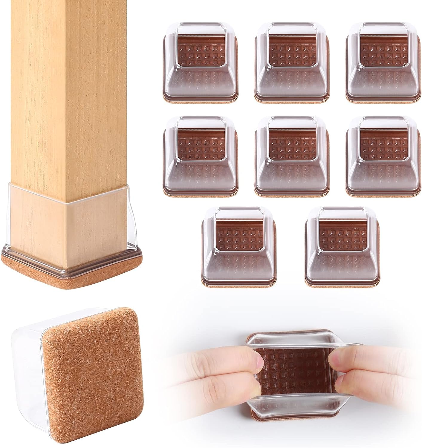 Protectores de Suelo para Patas de Silla 28-37mm, 16 Tapas de Silicona pequeñas para Patas de Silla con Fieltro, Fundas de protección para Patas de Silla de Silicona, Protectores para Patas de Silla — view 38