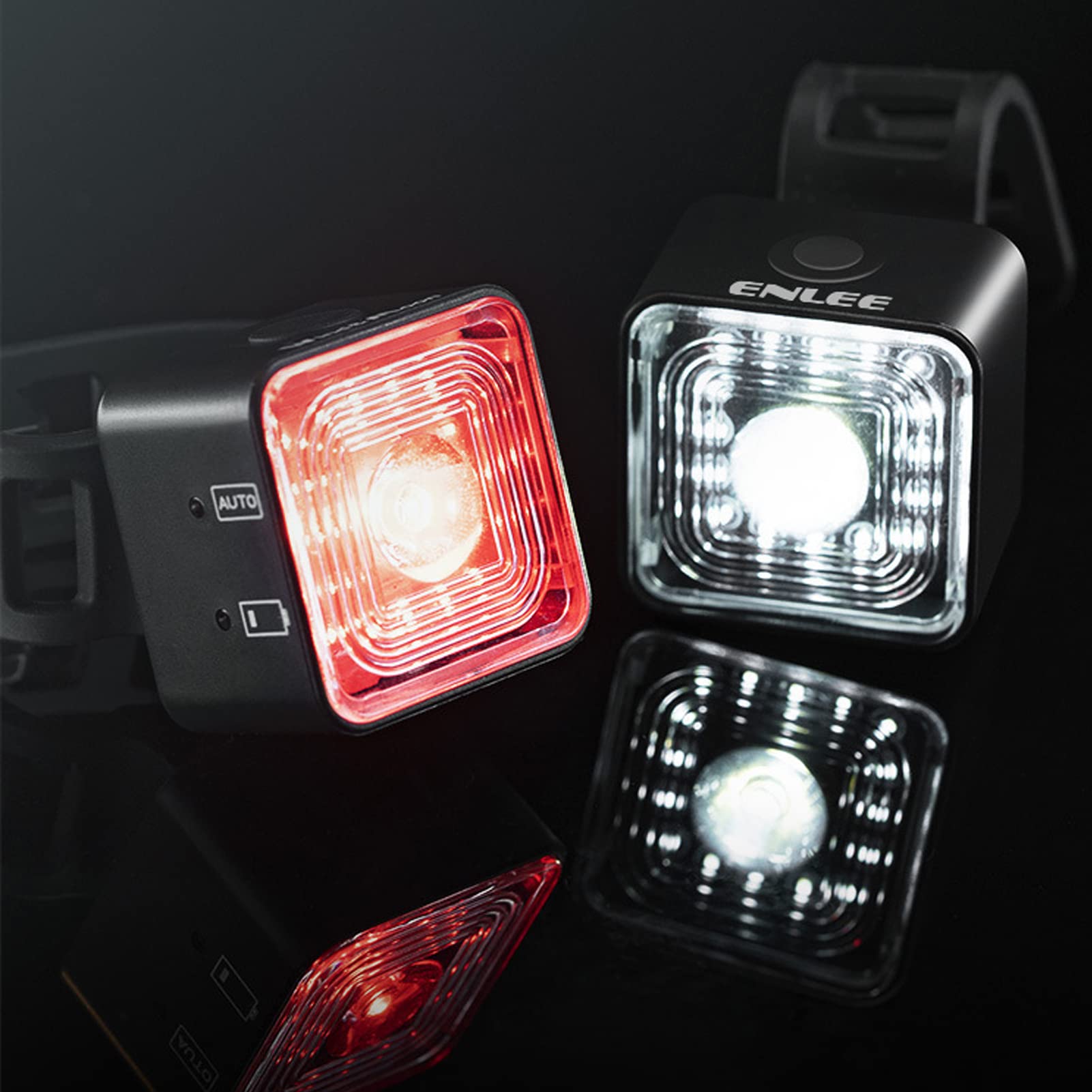 Luce per Bici, Luci per Bici Ricaricabili Anteriori E Posteriori, 5 modalità di Luminosità E Luci Posteriori per Bicicletta con Avviso di Frenata Evidenziato per 3 Secondi