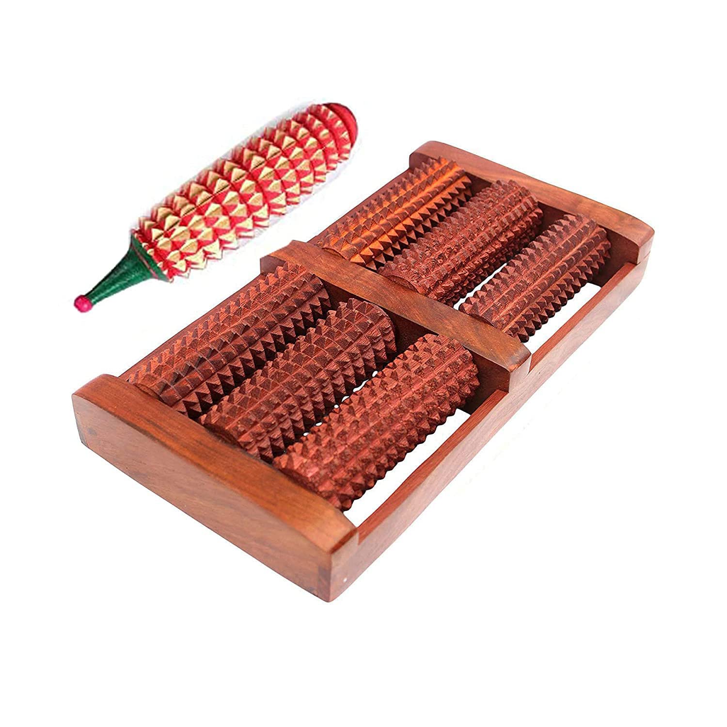 CraftsCollectionStore Crafts Collection Store Wooden Foot Massager Acupressure and Pain Relief 6 Roll/Feet Massager 6 Roller Stress Acupressure (Brown) With Karela for Hand and Fingers (B0BB3JSQ5J) Amazon Price History, Amazon Price Tracker