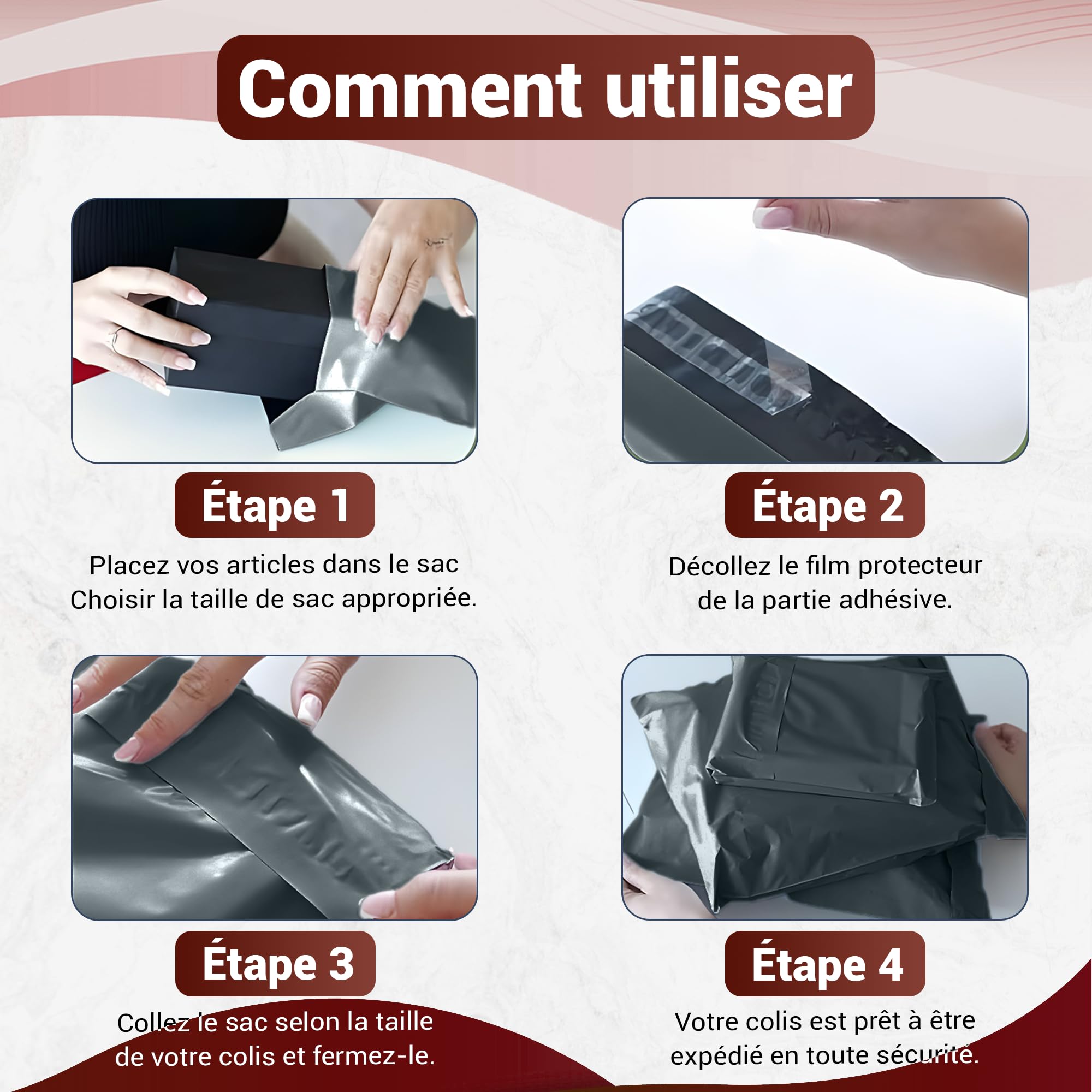 UGIX Buste per Spedizioni Vinted - Sacchetti Spedizione Opaqui Auto-adesivi, Pacchi per Spedizioni Vinted Vestiti, Scarpe,Libr i- Resistenti all'Acqua e Strappi - 30Pcs-3 Misure