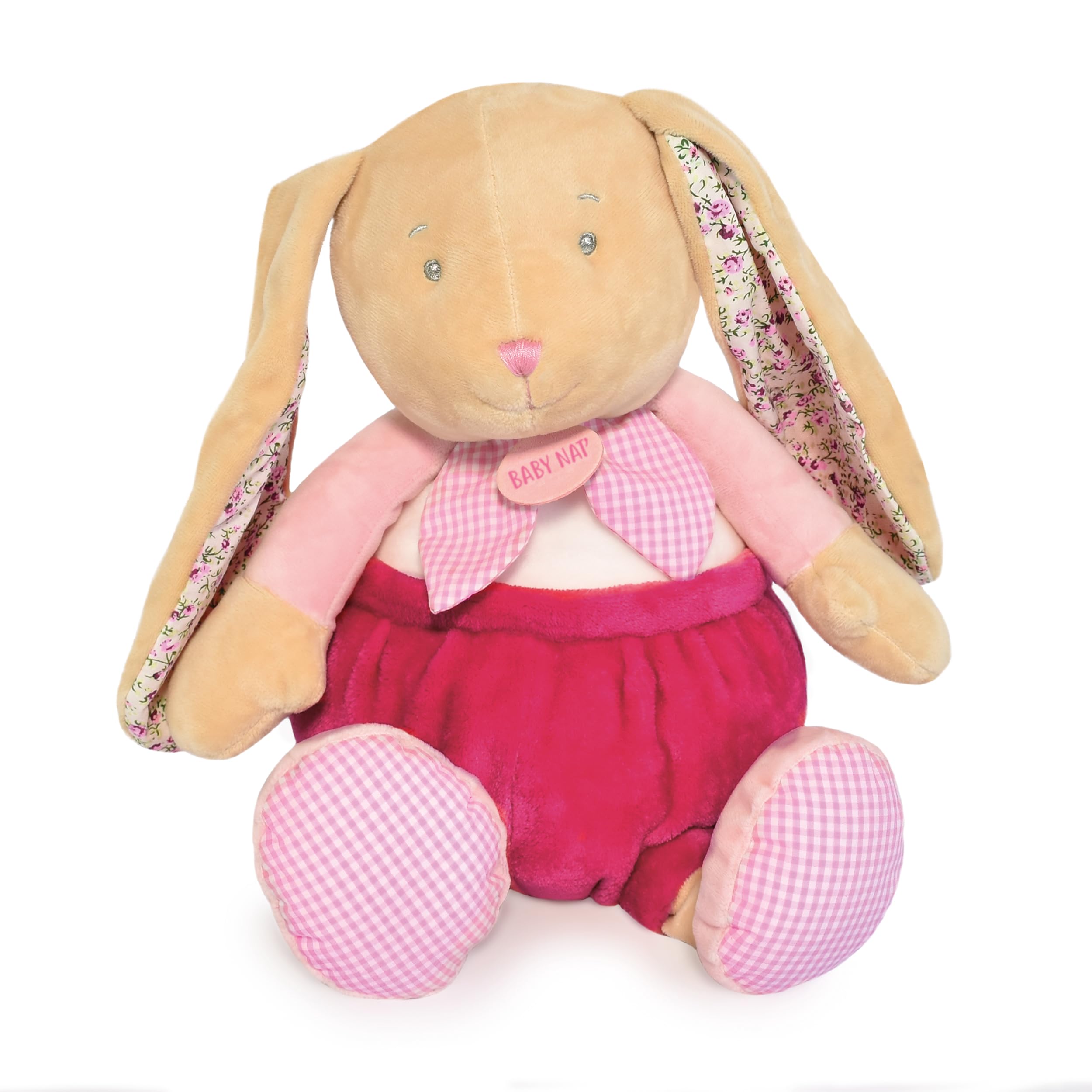 Baby NAT' - Pantin Doudou Lapin Poupi Rose 15 Cm - Peluche Bébé Éveil - Lavable 30° - Cadeau Naissance Fille