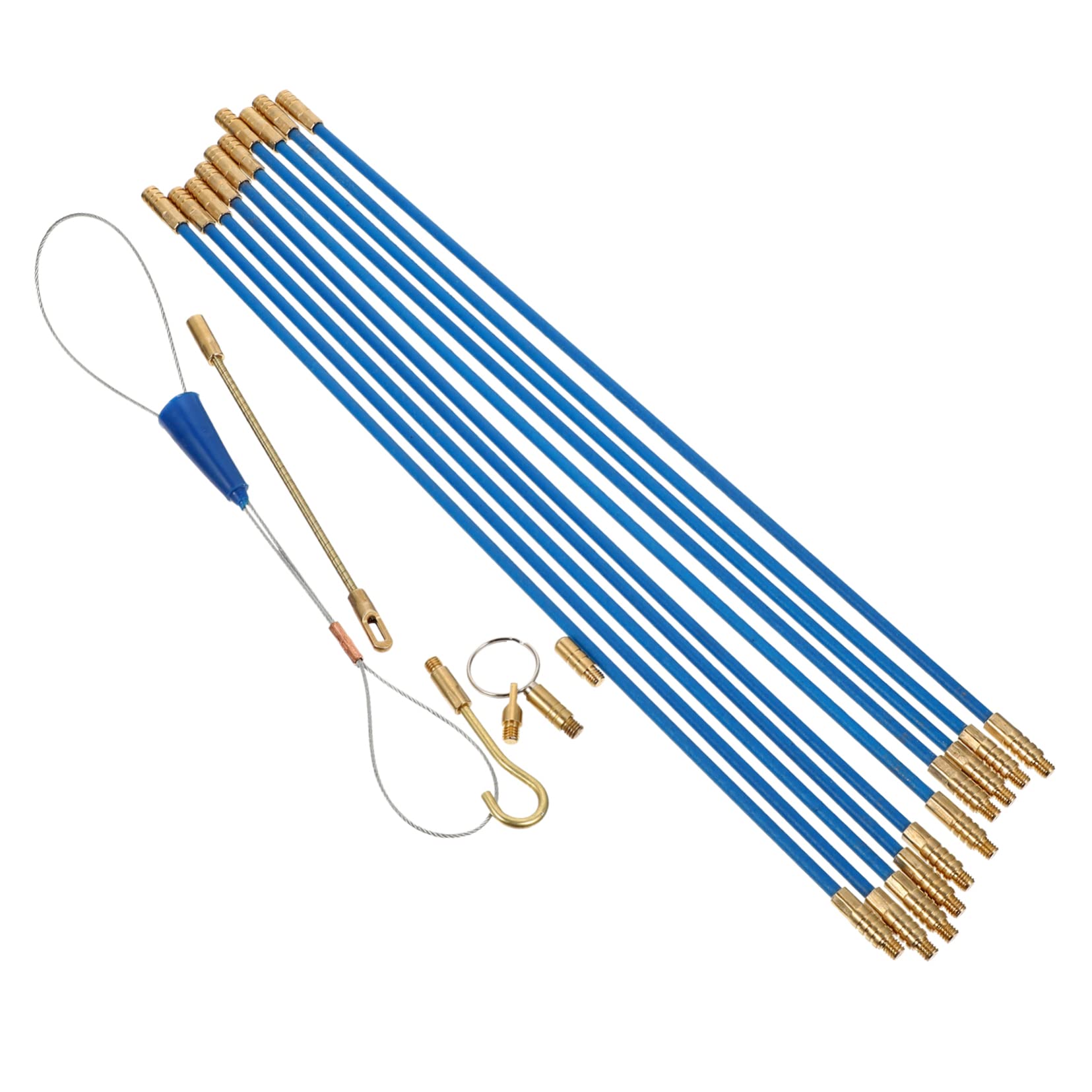 NUOBESTY 2 Sätze Kabeldurchziehhilfe Fiberglas Einziehhilfe für Elektrischen Kabelverlauf für Wände Decken und Engen Räumen Einfach zu Bedienen und Ergonomisch Gestaltet