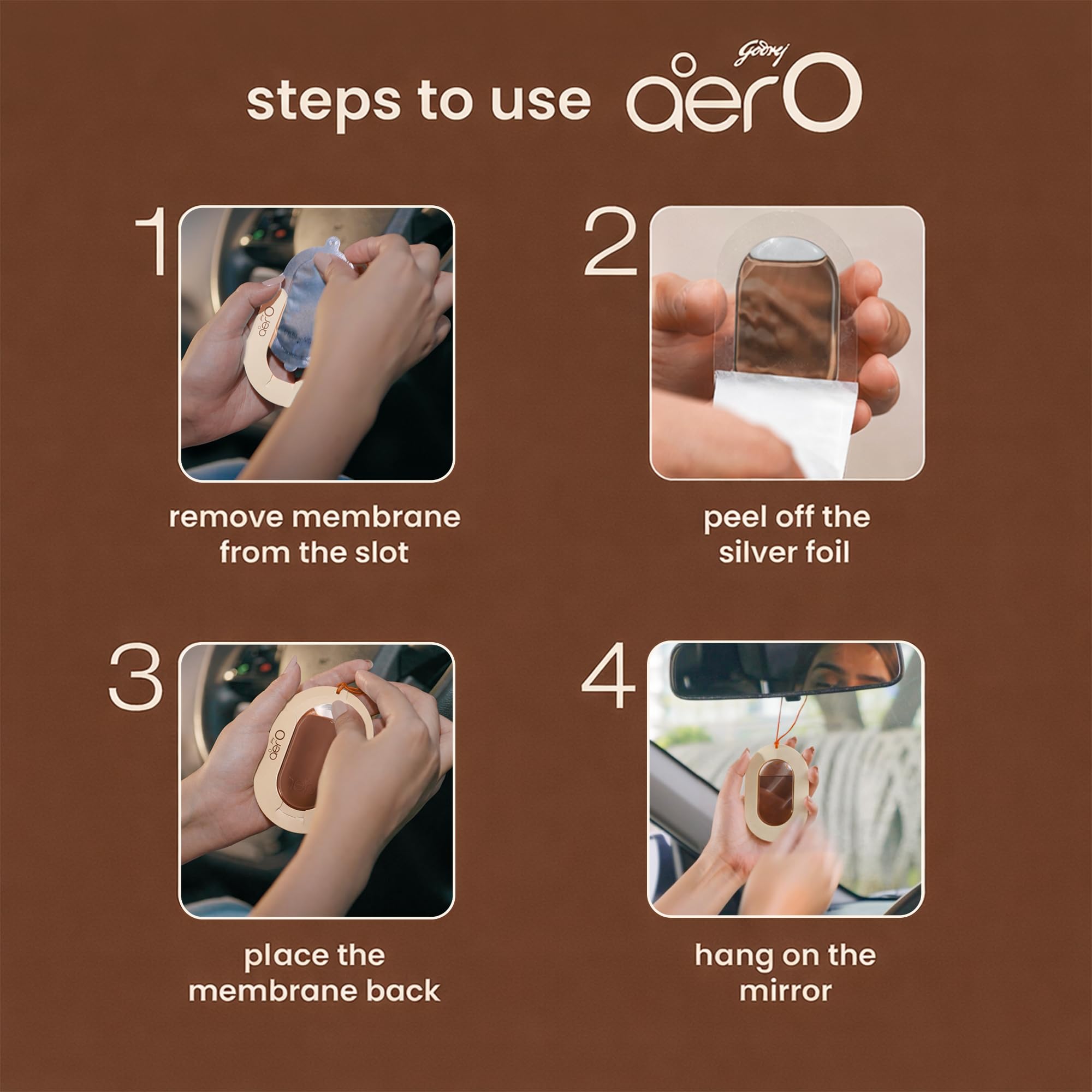 Godrej aer O Car Air Freshener - Caramel Latte -5 Godrej aer O Car Air Freshener - Caramel Latte -5