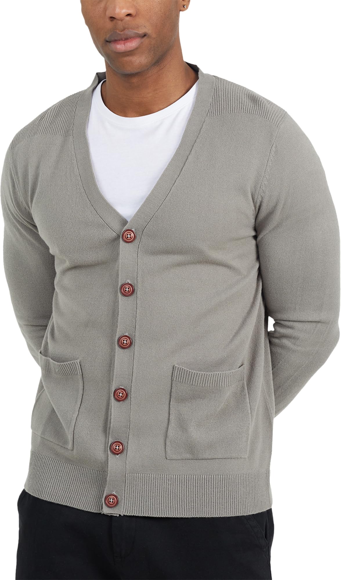 Brave Soul Men's Ghazali - Grey 'Verge' Or 'Ghazali' Cardigan, Grey, M
