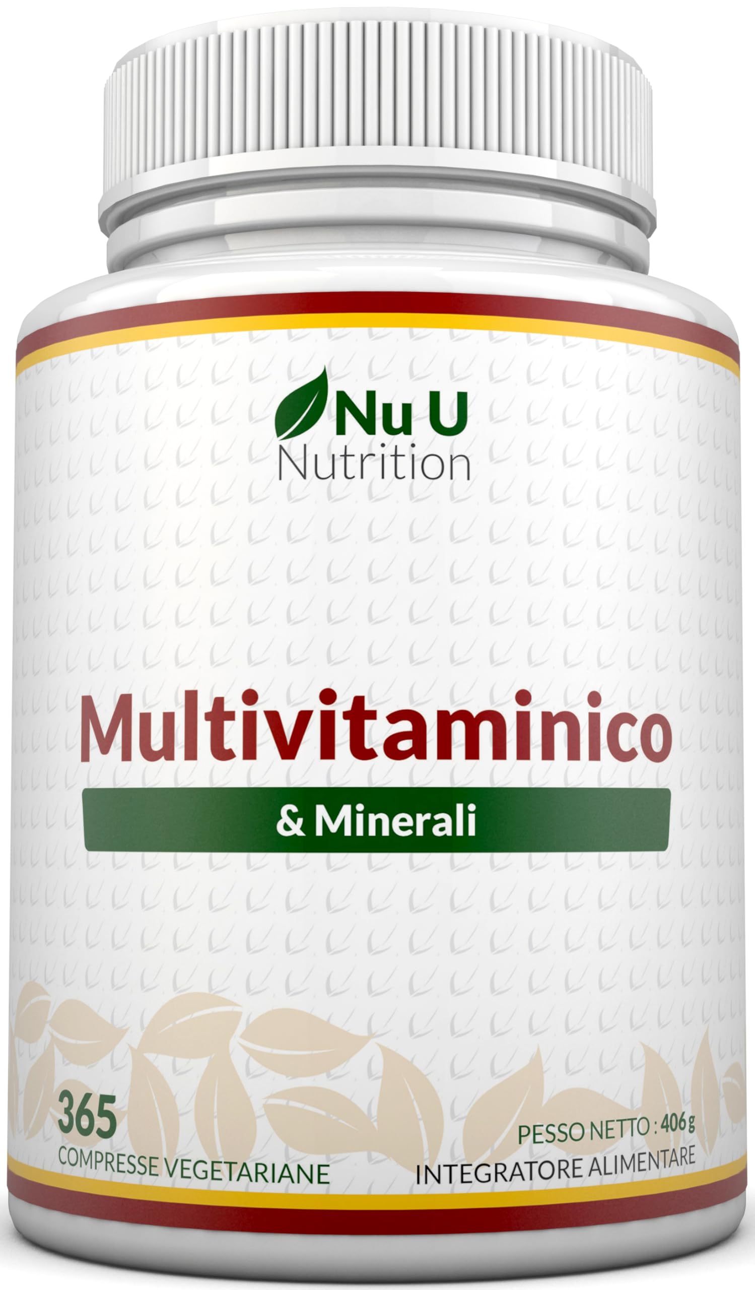 Multivitaminico Completo - 365 Compresse (1 Anno di Scorta) - 25 Vitamine e Minerali Essenziali per Uomo e Donna - Adatto ai Vegetariani - Prodotto in Europa - Integratore Nu U Nutrition