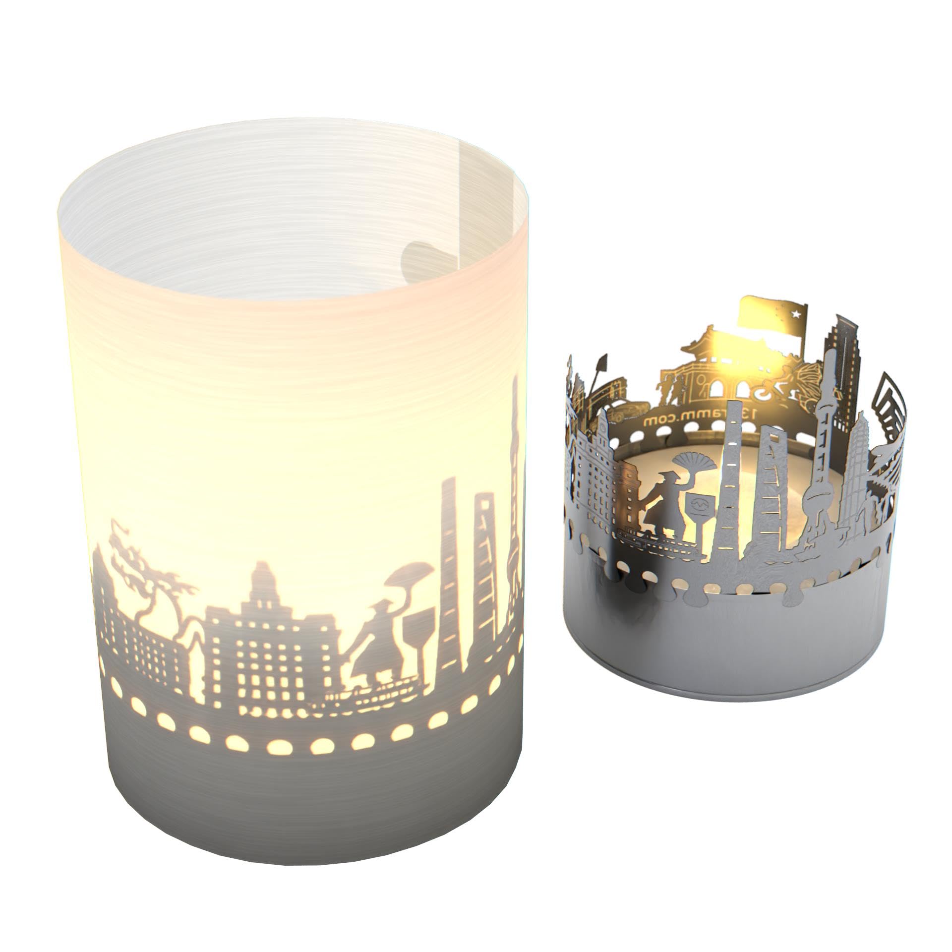 Shanghai Skyline Gift Tube Candle - Mesmerizing Shadow Play Souvenir | Perfect for Shanghai Fans & Home Decor | Stunning Projection of Iconic Landmarks