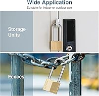 Vista 7 de Puroma 1 candado con llave impermeable de latón macizo, candado de 2.6 pulgadas con llaves para cobertizos, unidad de almacenamiento, armario