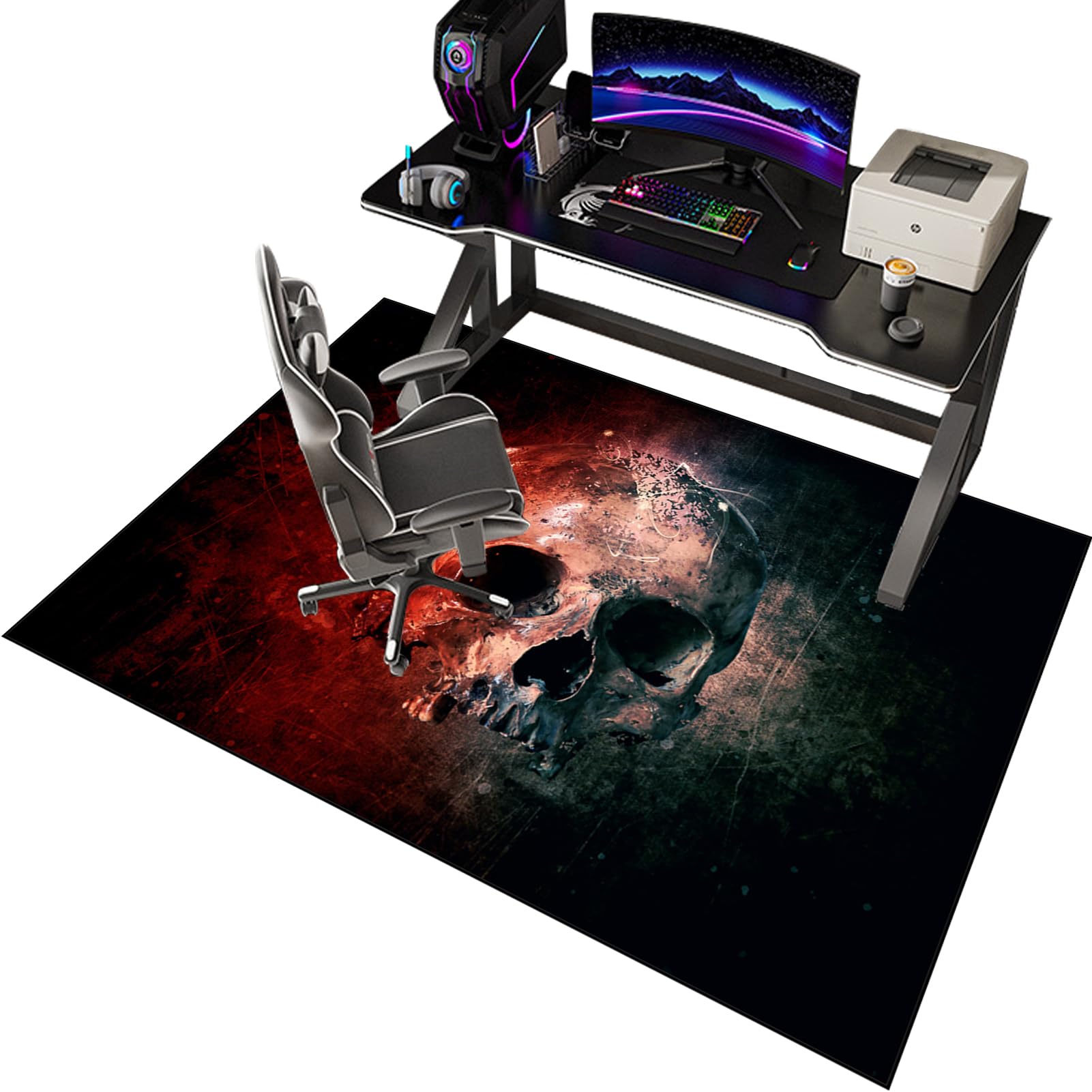 EYKWKB Office Gaming Chair Mat for Carpet Hard-Floor Chair Mats Computer Chair Mat for Hardwood Floor Carpet Protector Mat Non Slip Gaming Rug Desk Chair Mat 110 x 120 cm