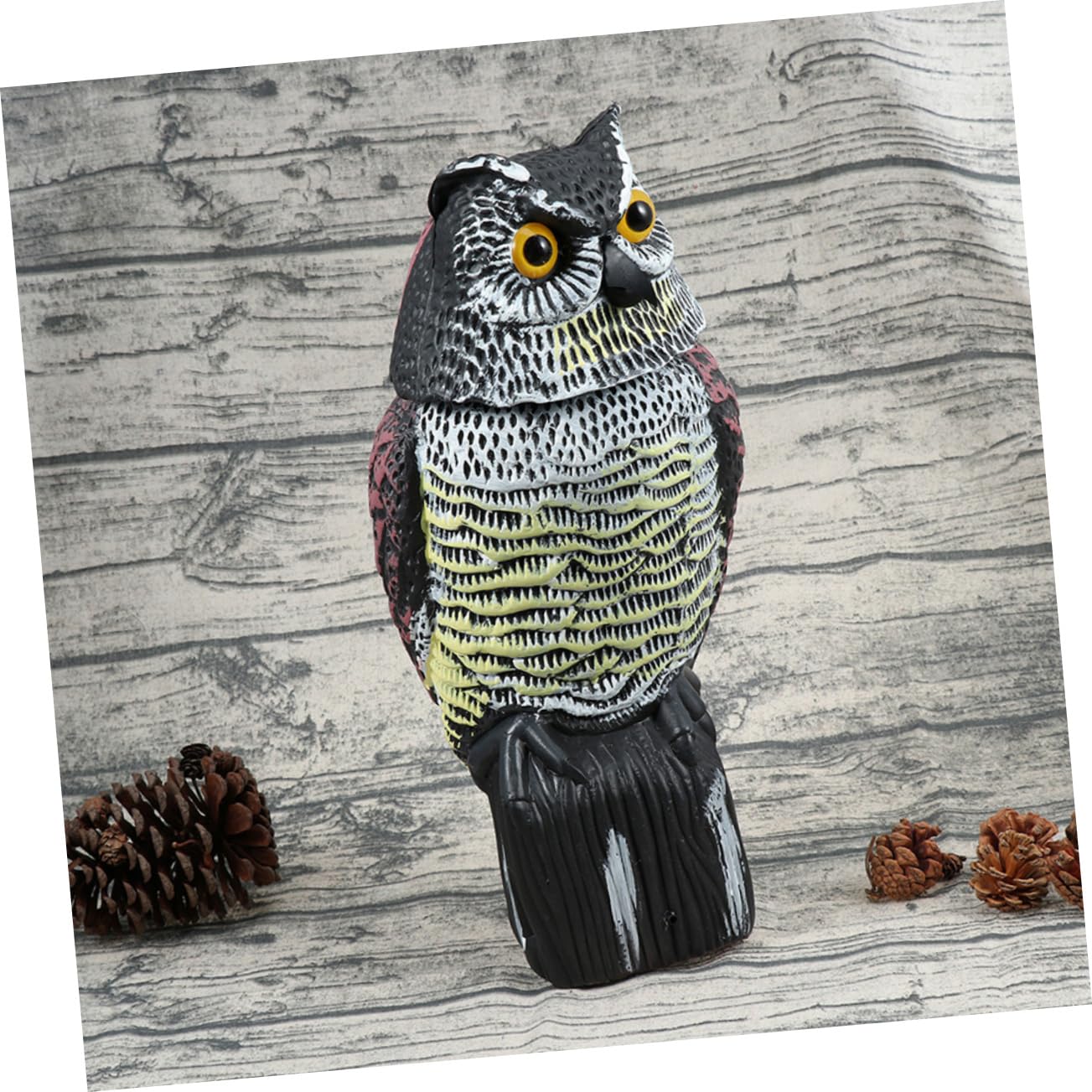 BESPORTBLE Statua Gufo Artificiale da Giardino Esterno Testa Rotante