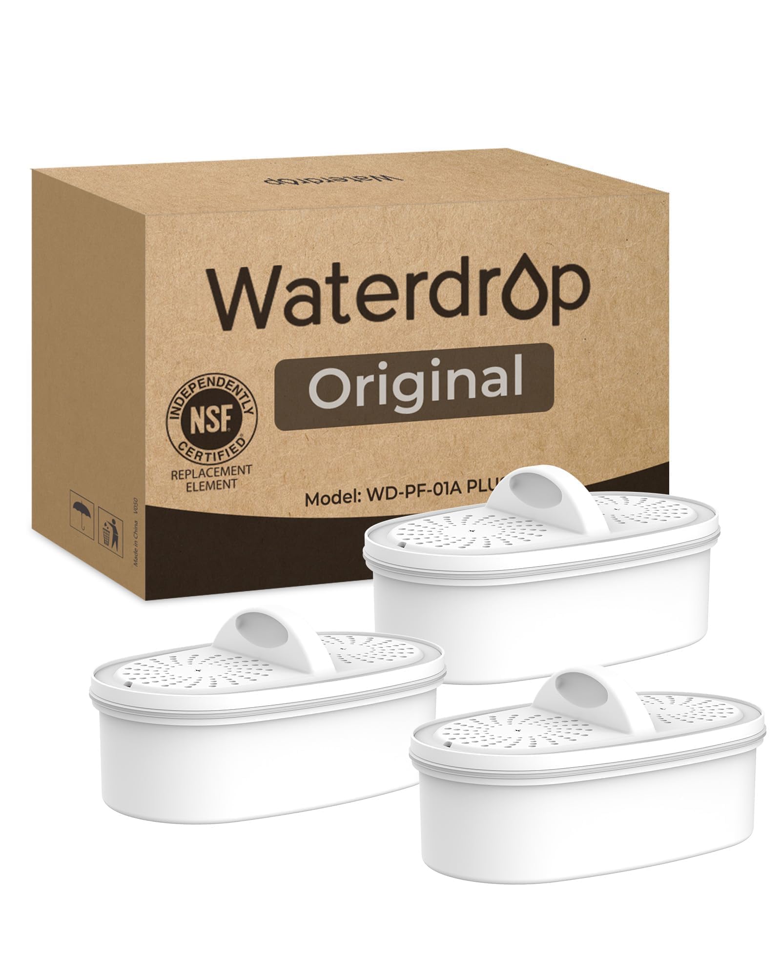 Waterdrop WD-PF-01A Plus - Filtros de repuesto para todos los sistemas de filtración de tanques Waterdrop (certificado NSF, duran hasta 2 meses o 757 L (paquete de 3)