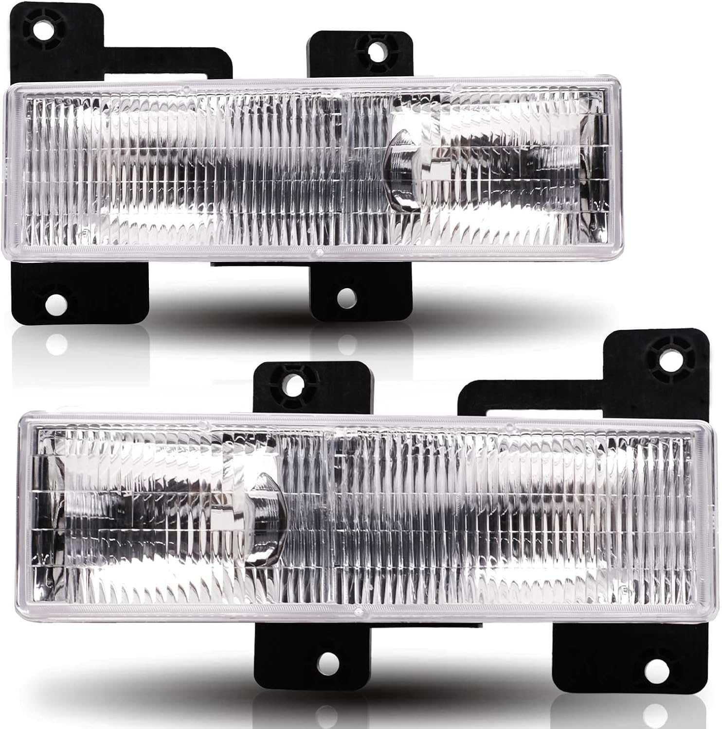 Driver and Passenger Side Headlight Assembly Replacement for 1988-1999 Chevy GMC C/K 1500 2500 3500 Silverado 95-00 Tahoe, 92-94 Blazer, Replace# 15034929 15034930