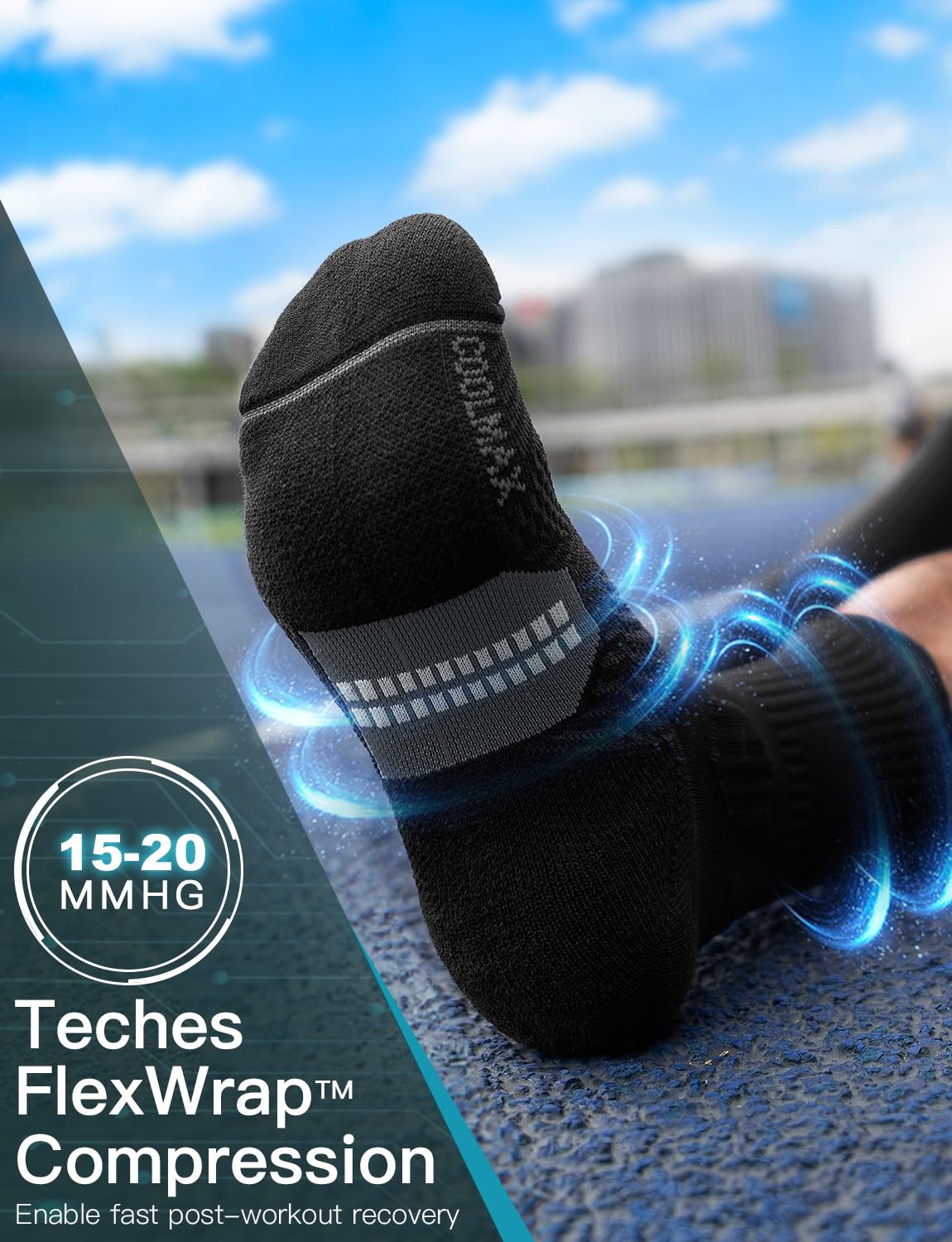 Juclise Bambù Coolmax Compressione Running Calzini Sportivi Trekking Allenamento