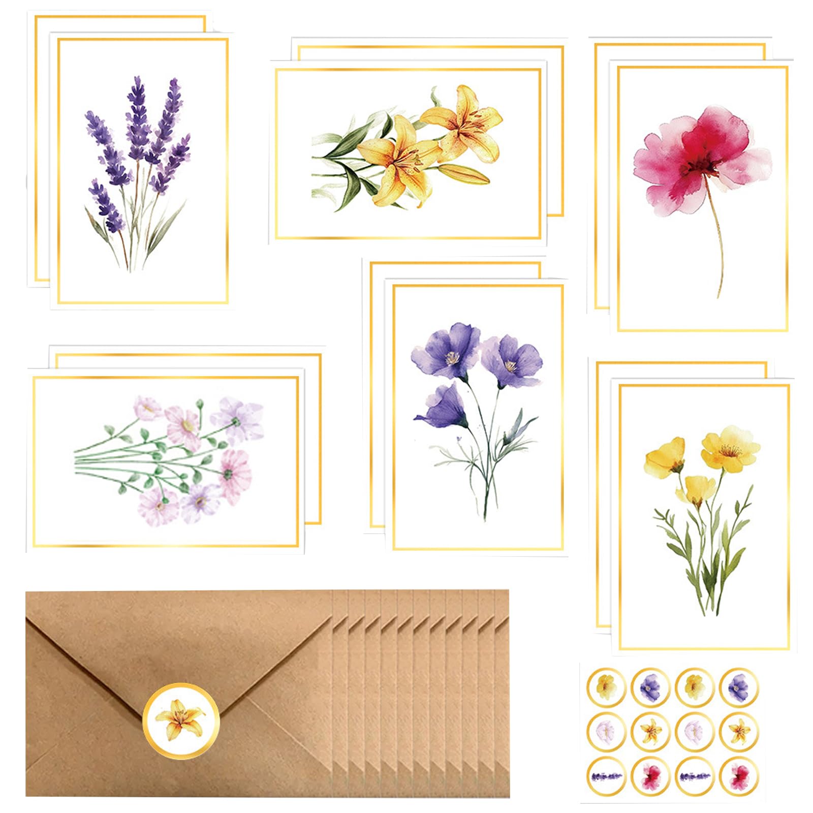30 PCS Blank Cards and Envelopes Set, Notelets and Envelopes Sets for Thank You Cards, Wedding Invitations, Birthday Wishes, Business Correspondence, Personal Messages